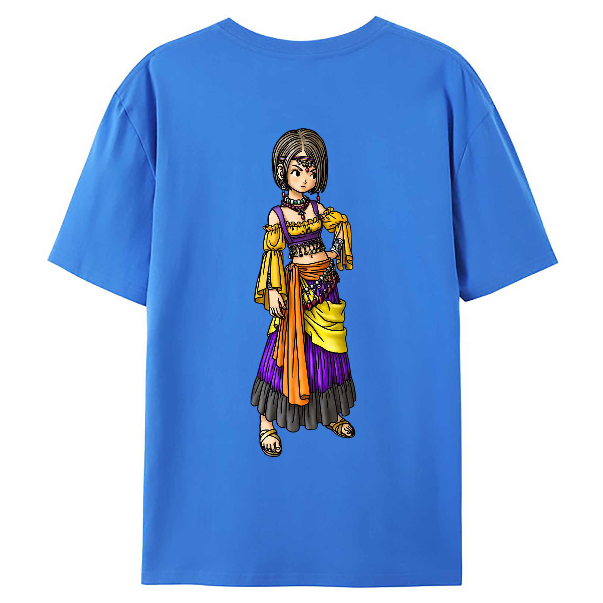 （画像用） ドラゴンクエスト Doragon Kuesuto Dragon Quest 綿100％ メンズ半袖Tシャツ（バックプリント） 通気性