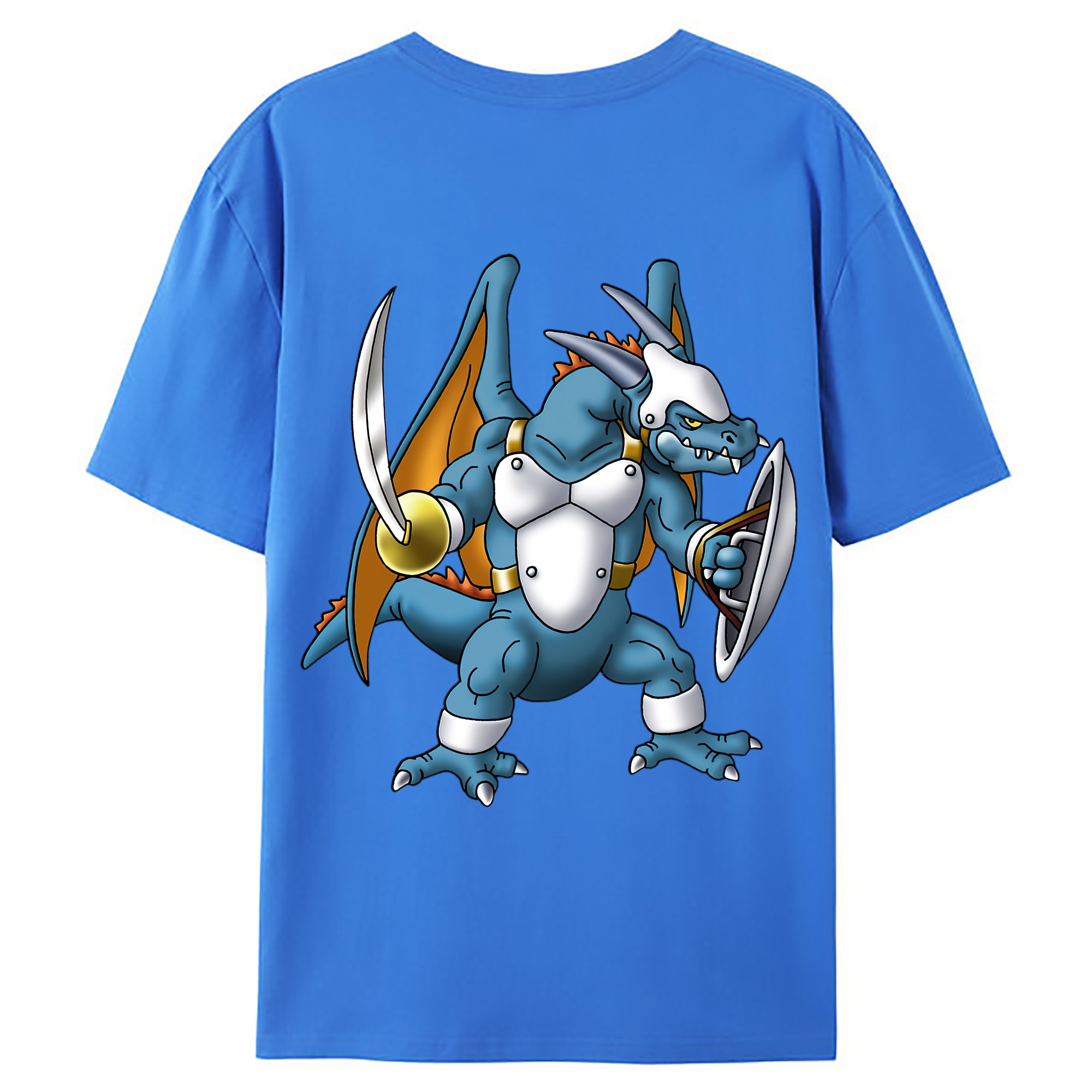 （画像用） ドラゴンクエスト Doragon Kuesuto Dragon Quest 綿100％ メンズ半袖Tシャツ（バックプリント） 通気性