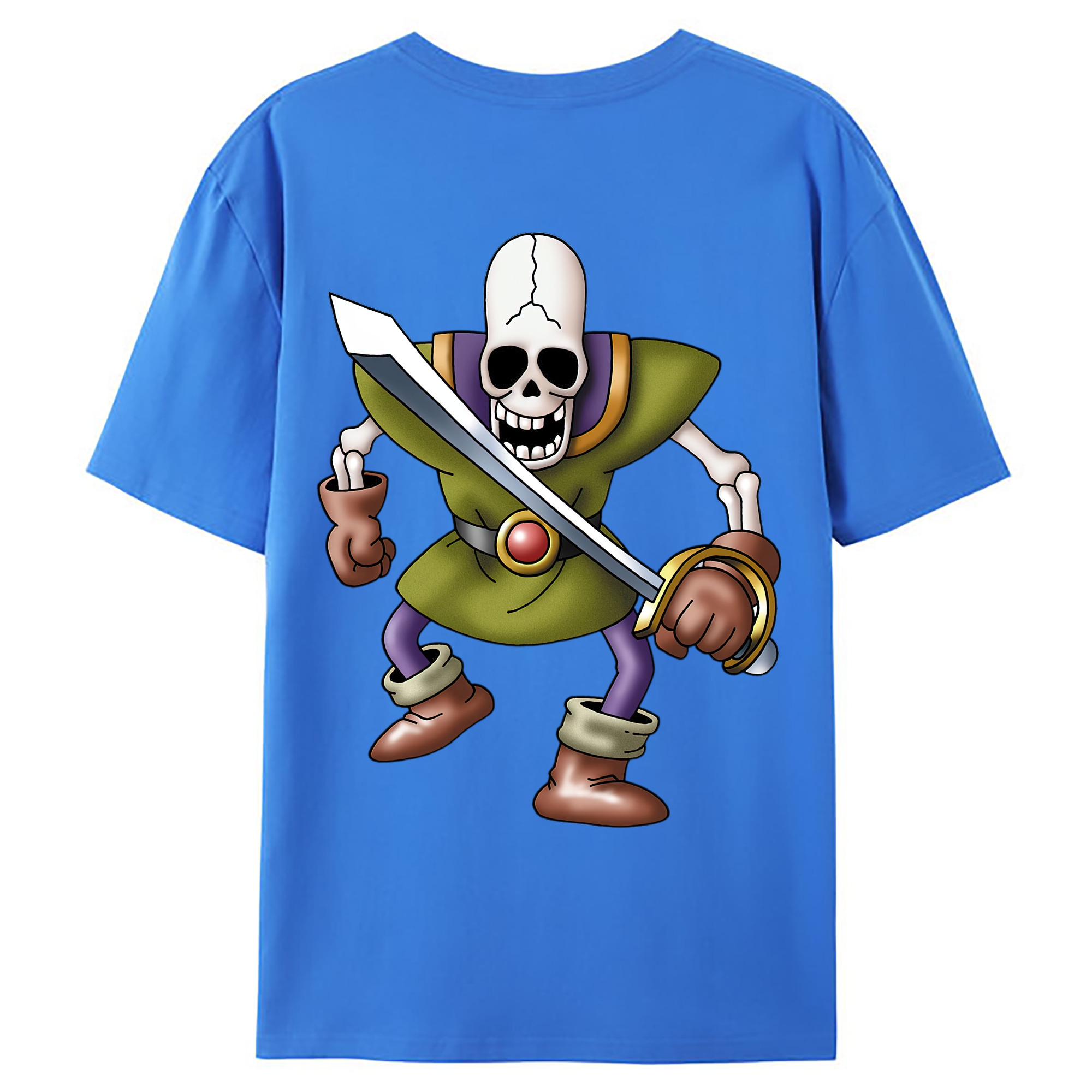 （画像用） ドラゴンクエスト Doragon Kuesuto Dragon Quest 綿100％ メンズ半袖Tシャツ（バックプリント） 通気性