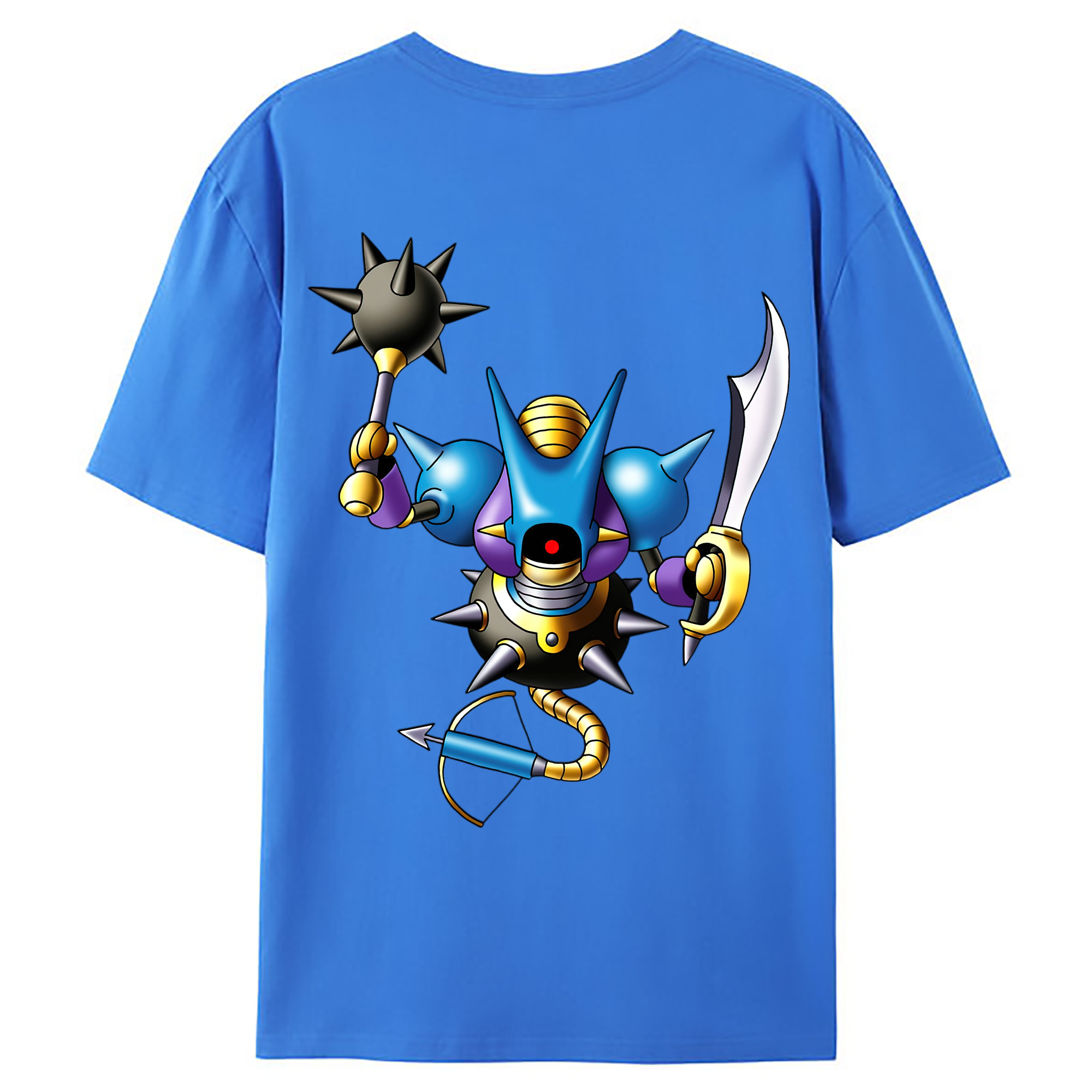 （画像用） ドラゴンクエスト Doragon Kuesuto Dragon Quest 綿100％ メンズ半袖Tシャツ（バックプリント） 通気性