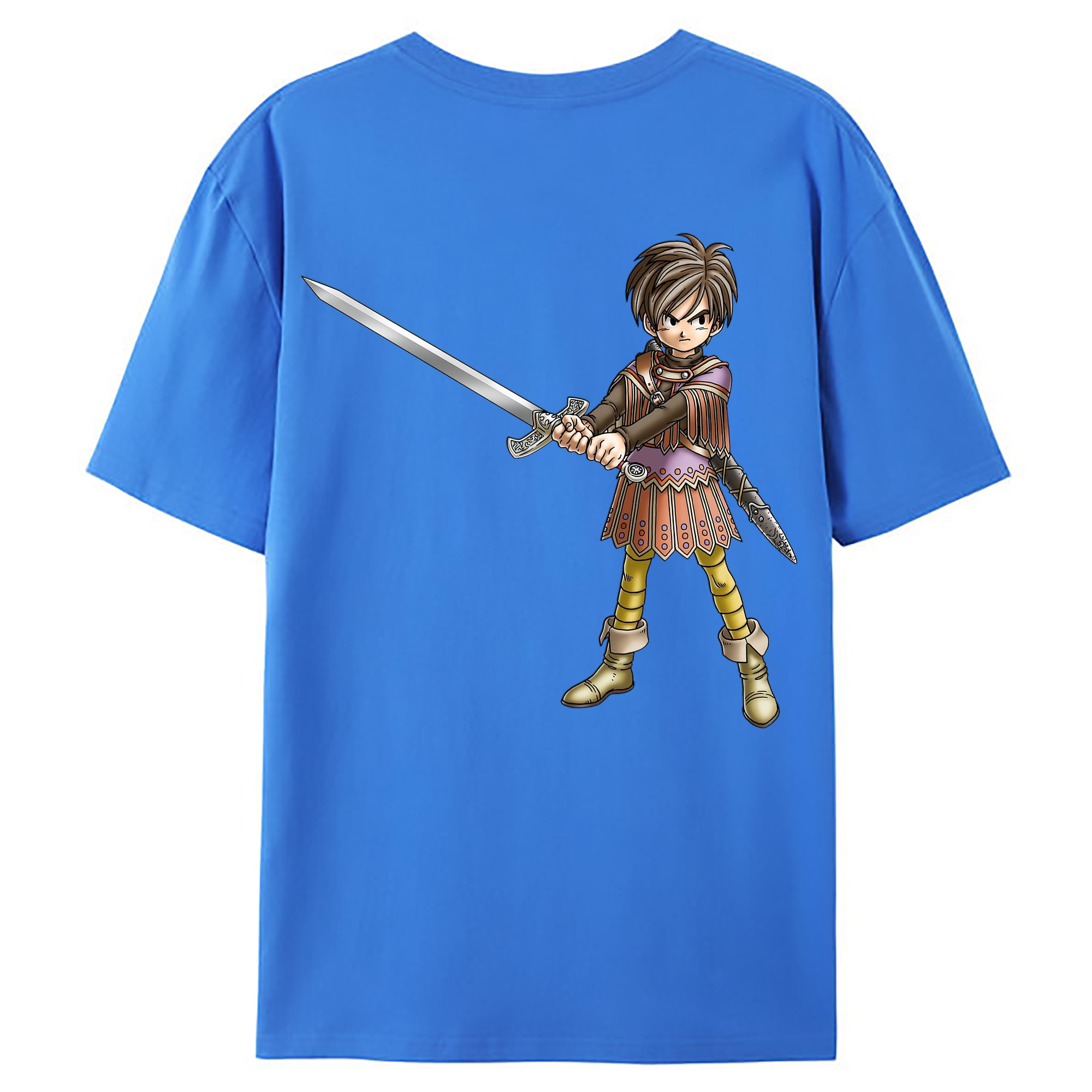 （画像用） ドラゴンクエスト Doragon Kuesuto Dragon Quest 綿100％ メンズ半袖Tシャツ（バックプリント） 通気性
