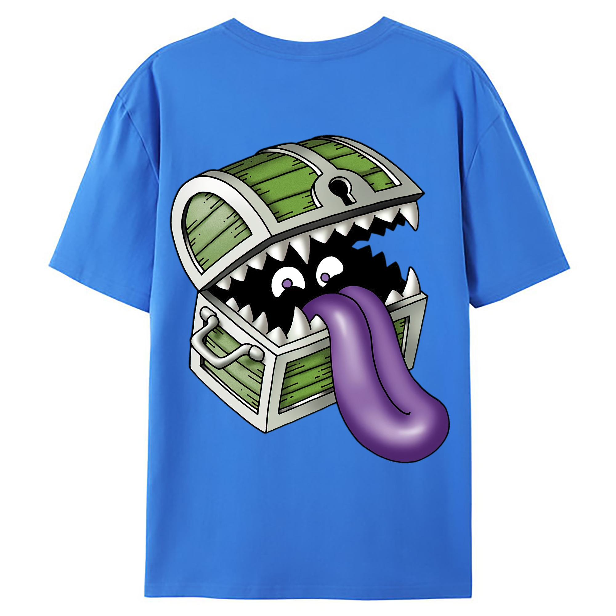 （画像用） ドラゴンクエスト Doragon Kuesuto Dragon Quest 綿100％ メンズ半袖Tシャツ（バックプリント） 通気性