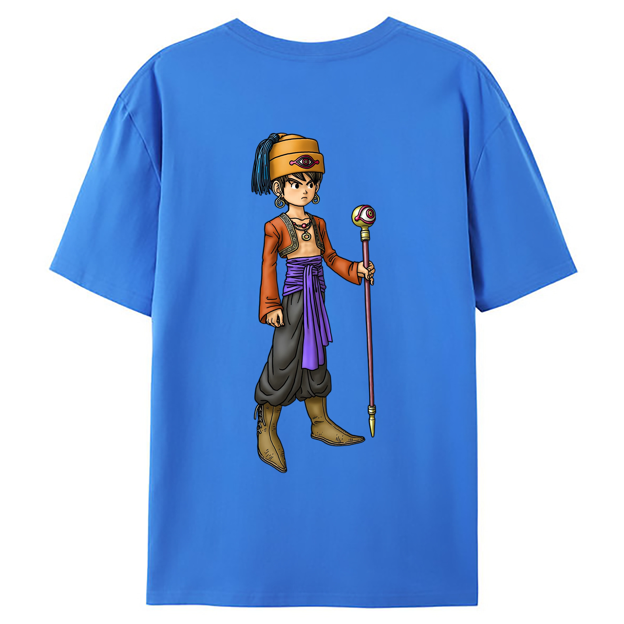 （画像用） ドラゴンクエスト Doragon Kuesuto Dragon Quest 綿100％ メンズ半袖Tシャツ（バックプリント） 通気性