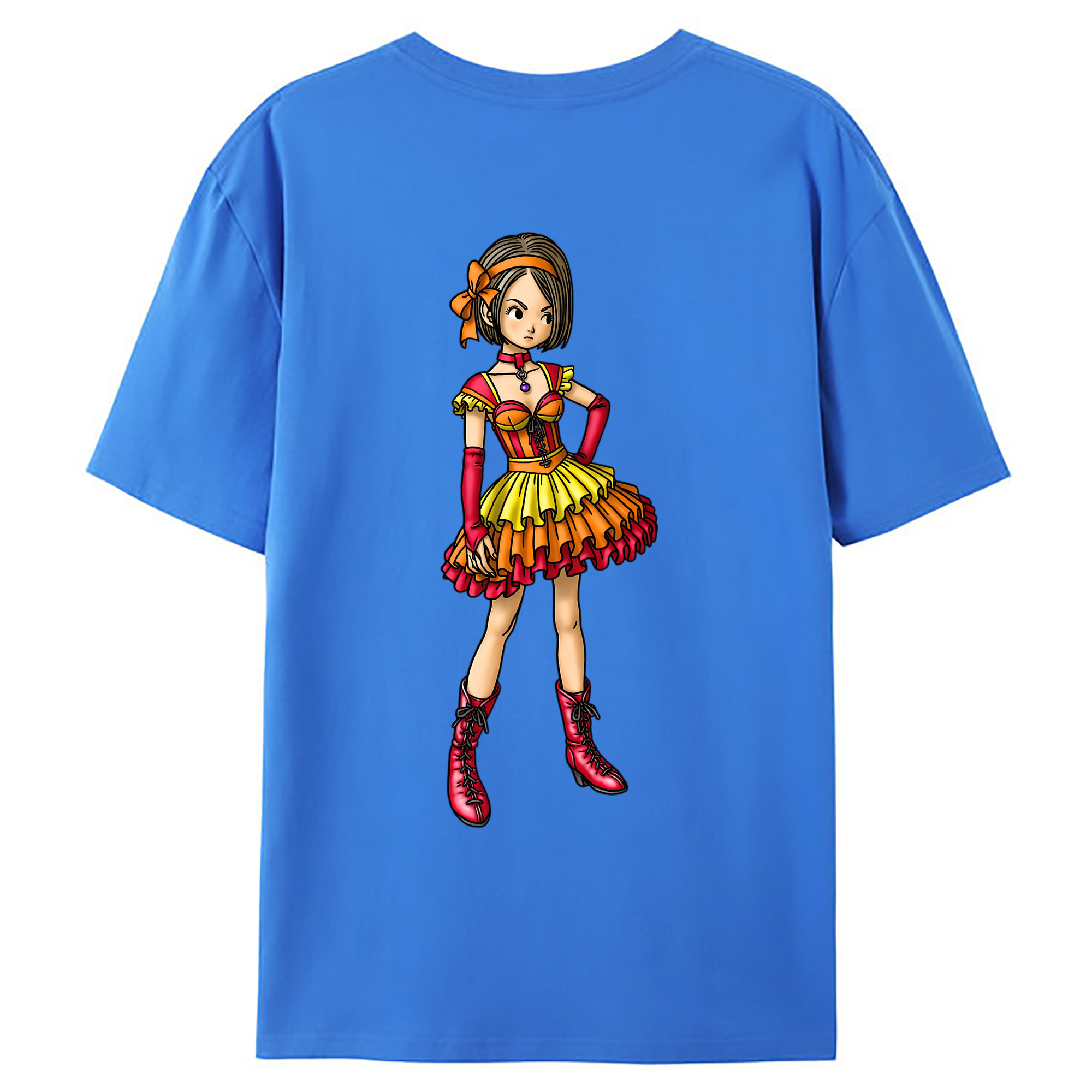 （画像用） ドラゴンクエスト Doragon Kuesuto Dragon Quest 綿100％ メンズ半袖Tシャツ（バックプリント） 通気性
