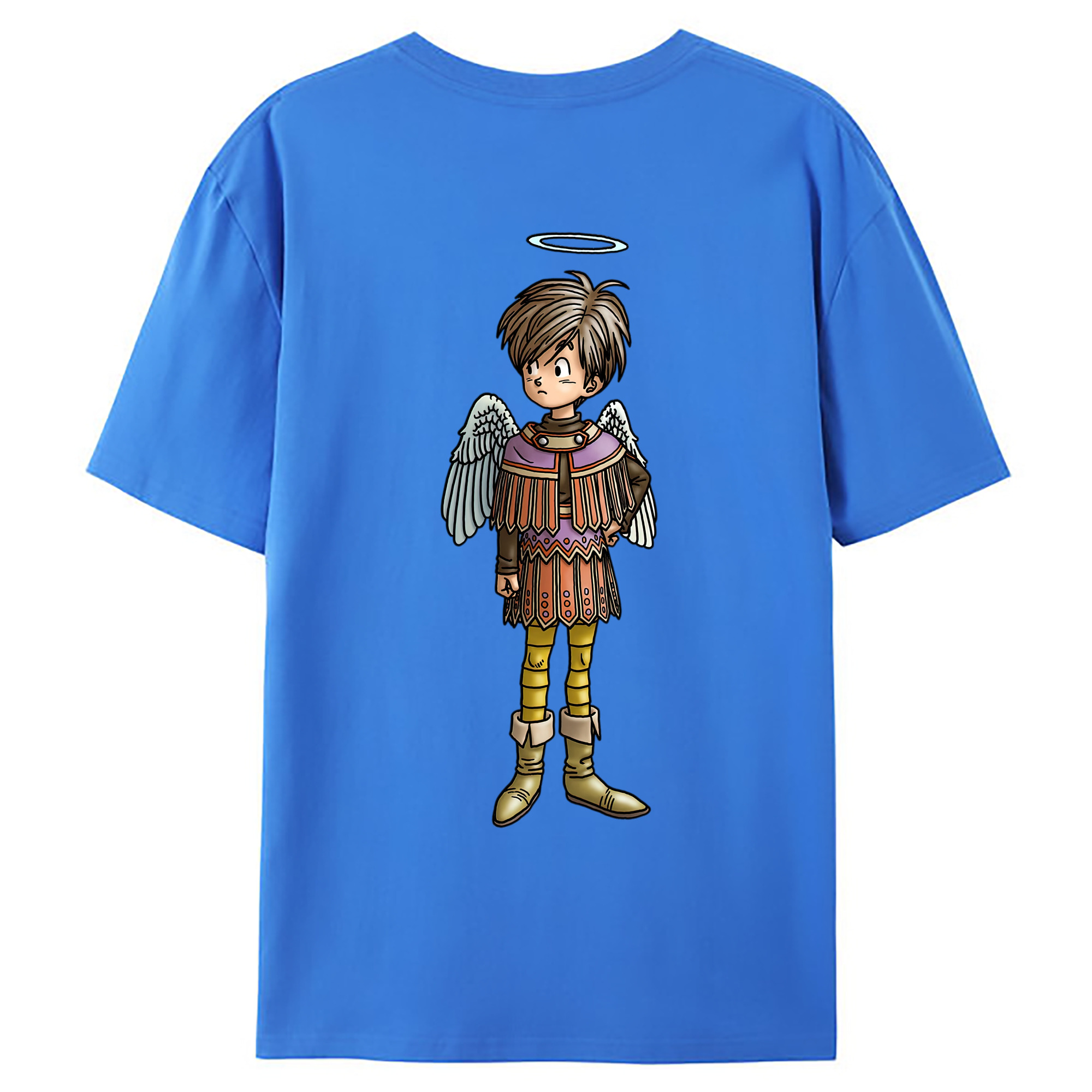 （画像用） ドラゴンクエスト Doragon Kuesuto Dragon Quest 綿100％ メンズ半袖Tシャツ（バックプリント） 通気性