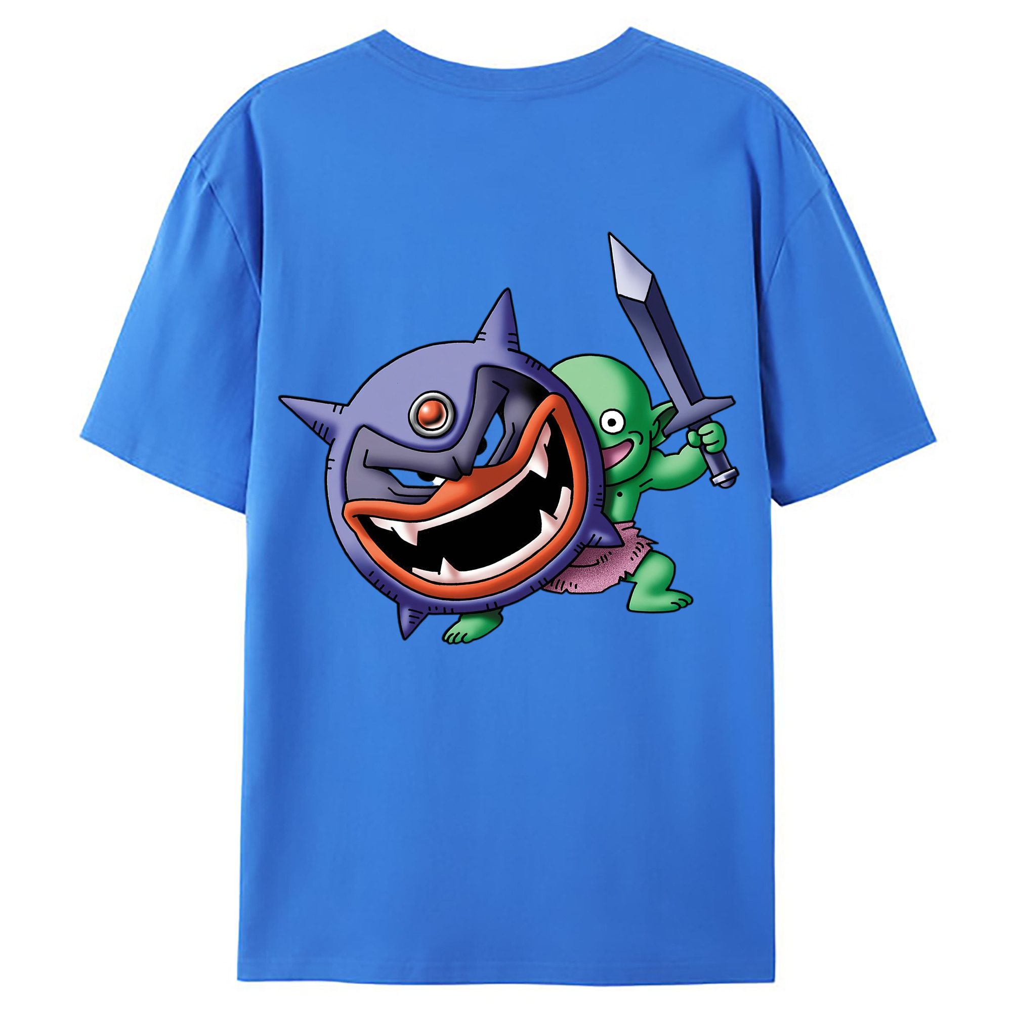 （画像用） ドラゴンクエスト Doragon Kuesuto Dragon Quest 綿100％ メンズ半袖Tシャツ（バックプリント） 通気性