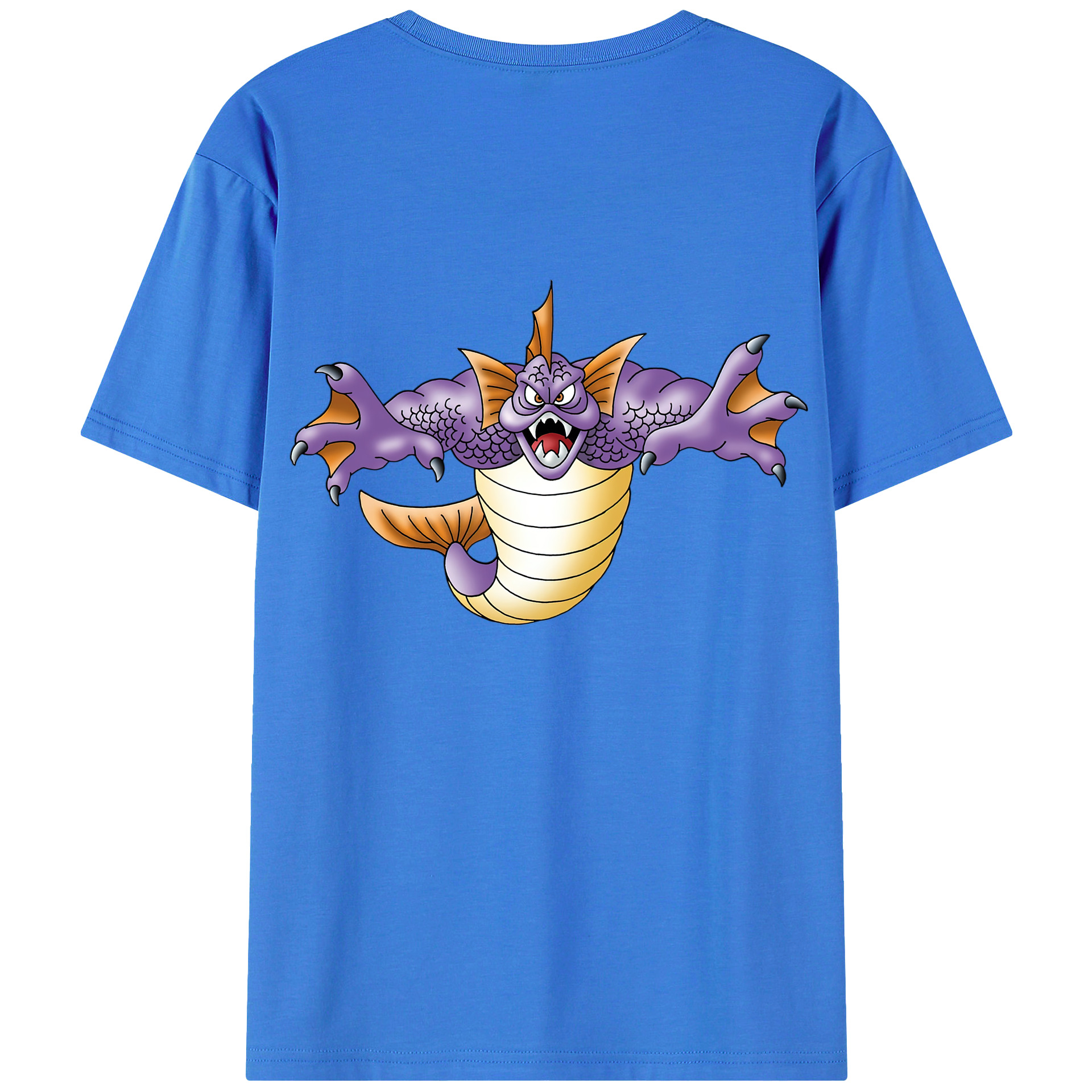 （画像用） ドラゴンクエスト Doragon Kuesuto Dragon Quest 綿100％ メンズ半袖Tシャツ（バックプリント） 通気性