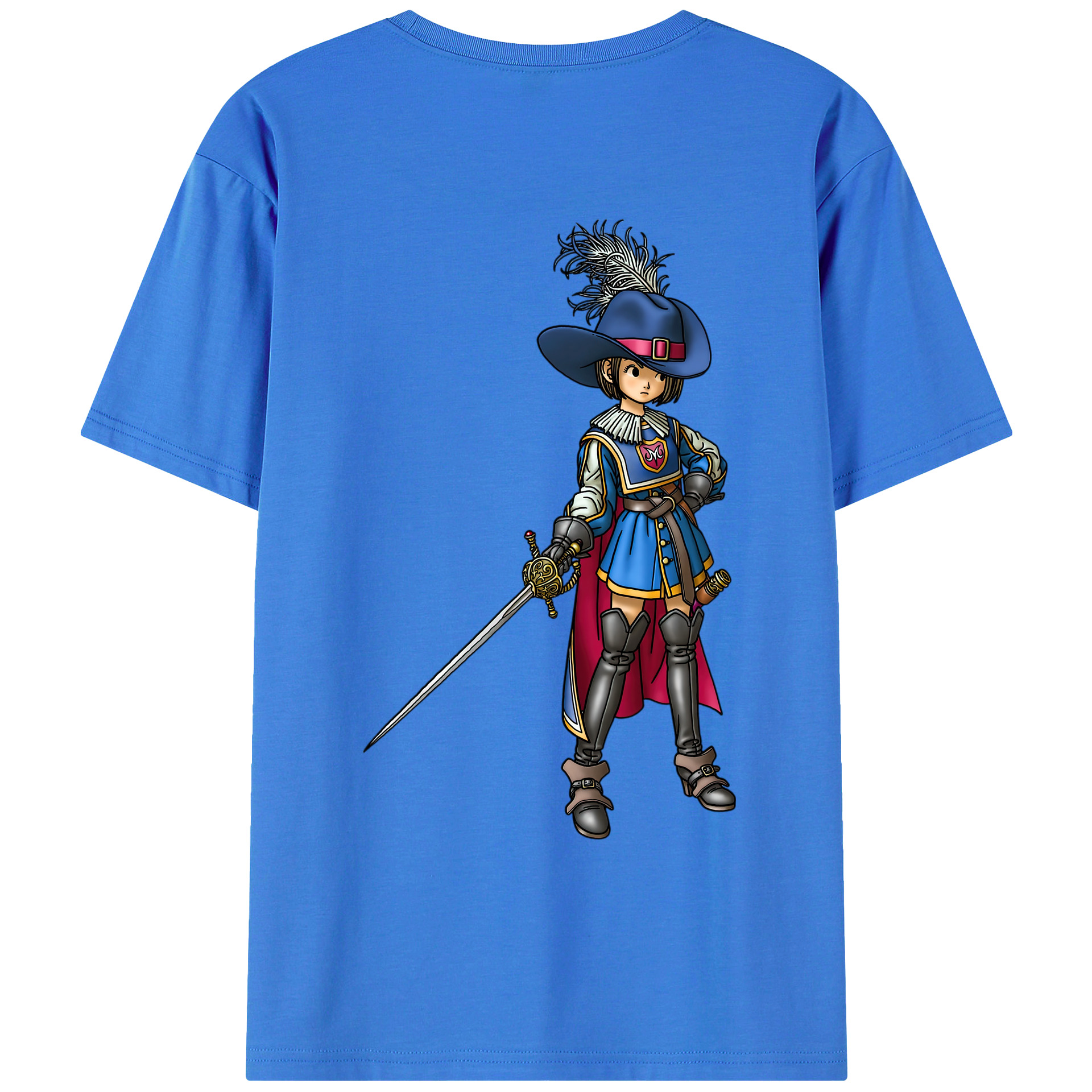 （画像用） ドラゴンクエスト Doragon Kuesuto Dragon Quest 綿100％ メンズ半袖Tシャツ（バックプリント） 通気性
