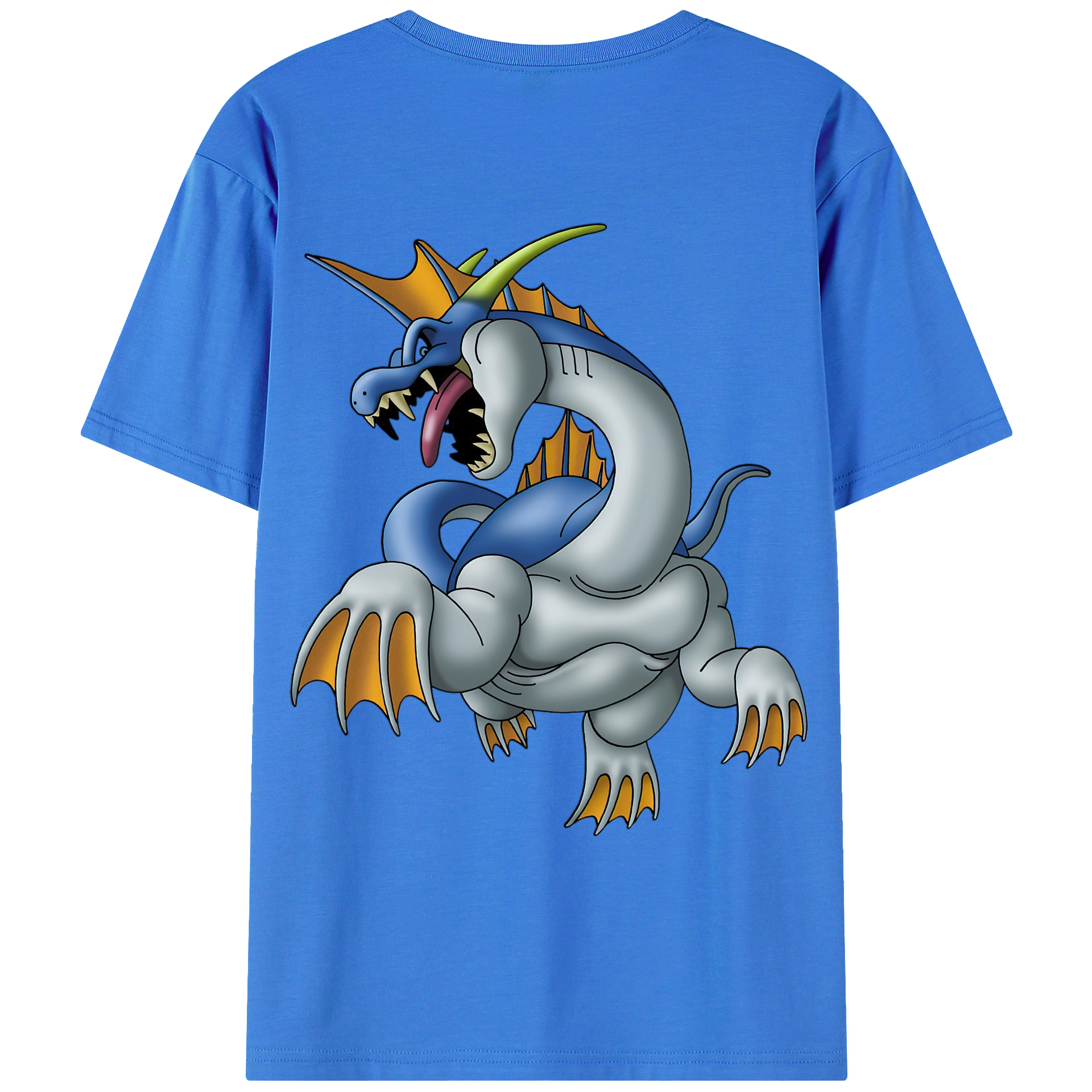 （画像用） ドラゴンクエスト Doragon Kuesuto Dragon Quest 綿100％ メンズ半袖Tシャツ（バックプリント） 通気性
