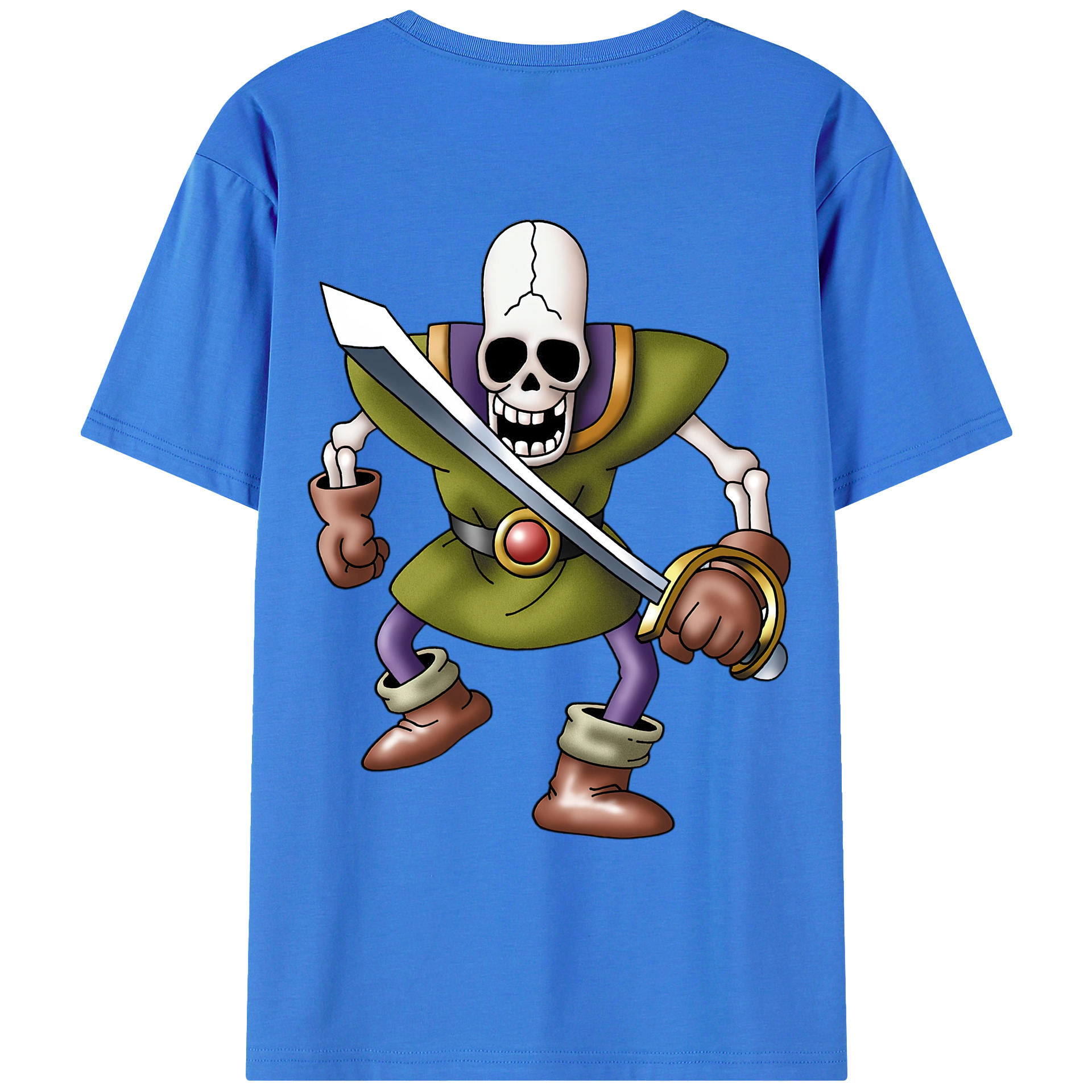 （画像用） ドラゴンクエスト Doragon Kuesuto Dragon Quest 綿100％ メンズ半袖Tシャツ（バックプリント） 通気性
