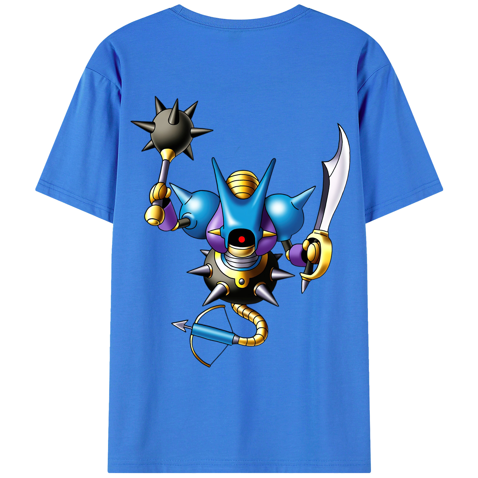 （画像用） ドラゴンクエスト Doragon Kuesuto Dragon Quest 綿100％ メンズ半袖Tシャツ（バックプリント） 通気性