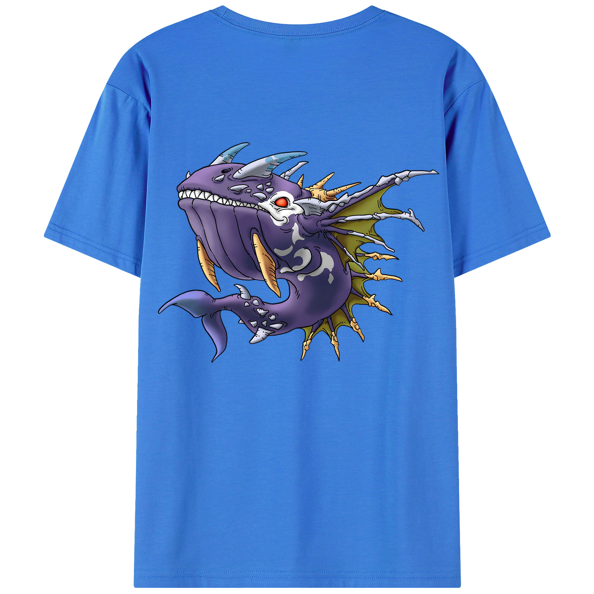 （画像用） ドラゴンクエスト Doragon Kuesuto Dragon Quest 綿100％ メンズ半袖Tシャツ（バックプリント） 通気性