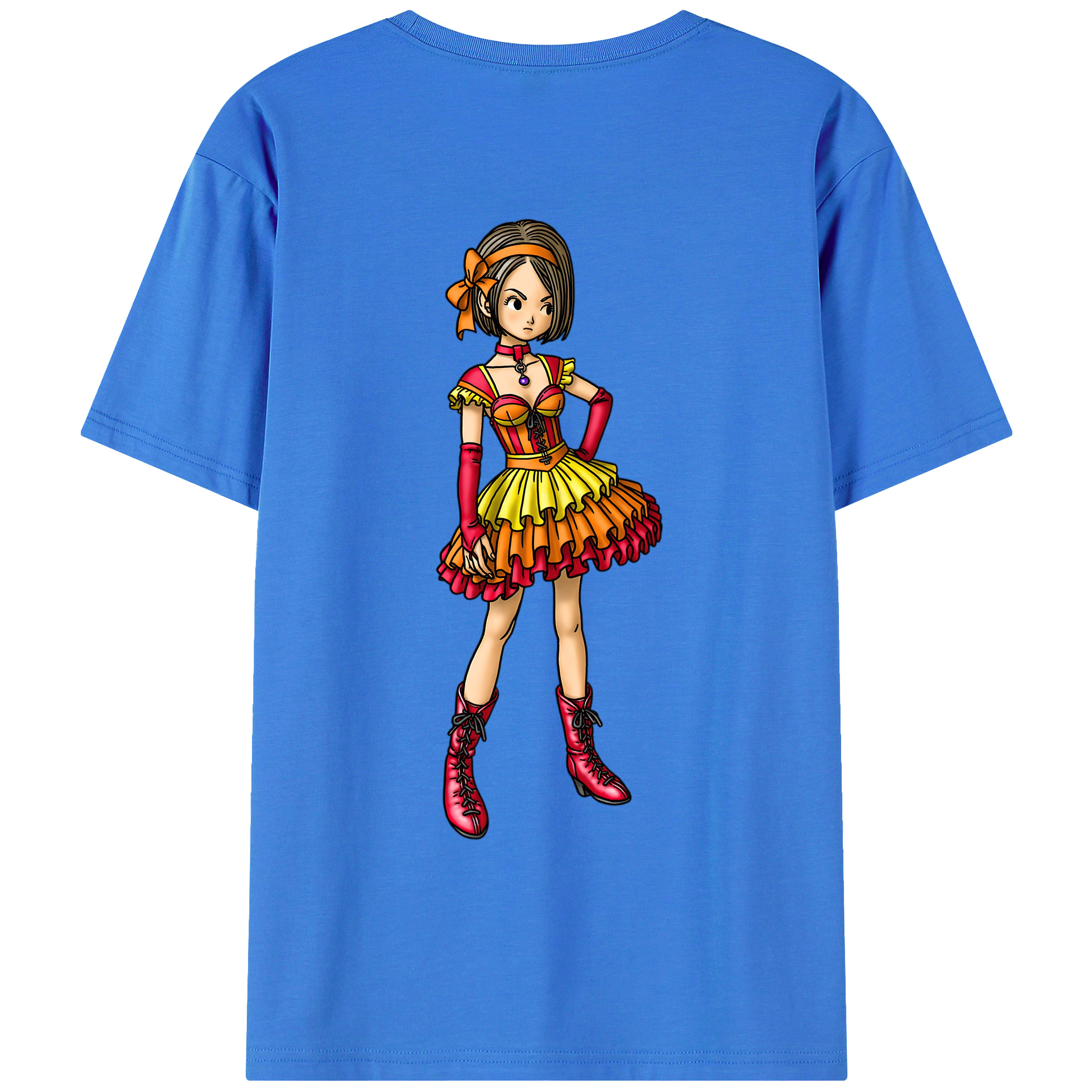 （画像用） ドラゴンクエスト Doragon Kuesuto Dragon Quest 綿100％ メンズ半袖Tシャツ（バックプリント） 通気性