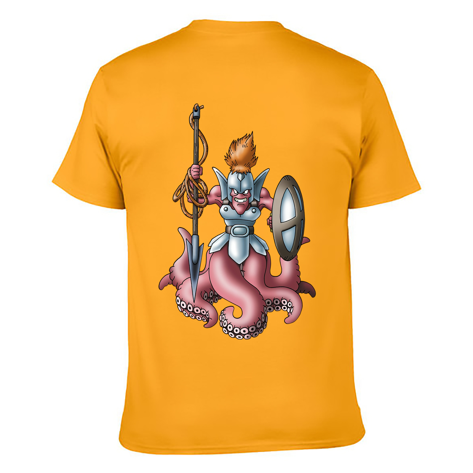 （画像用） ドラゴンクエスト Doragon Kuesuto Dragon Quest 綿100％ メンズ半袖Tシャツ（バックプリント） 通気性