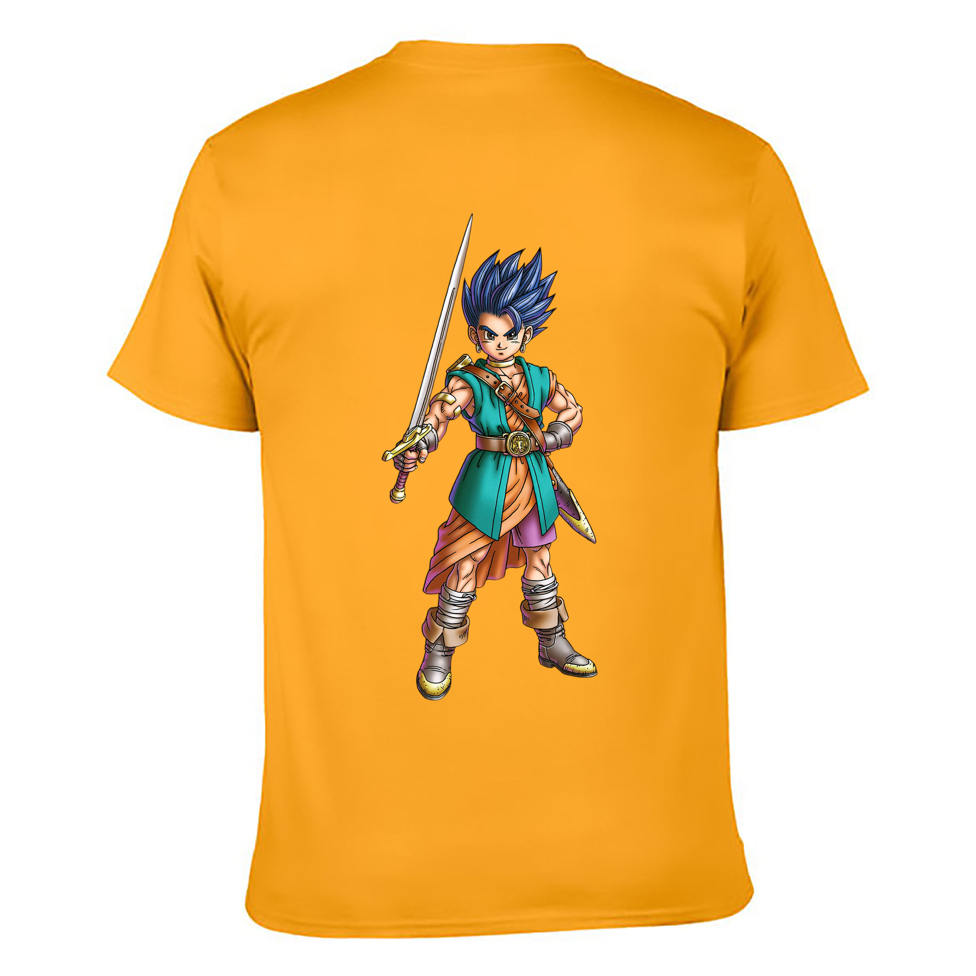 （画像用） ドラゴンクエスト Doragon Kuesuto Dragon Quest 綿100％ メンズ半袖Tシャツ（バックプリント） 通気性