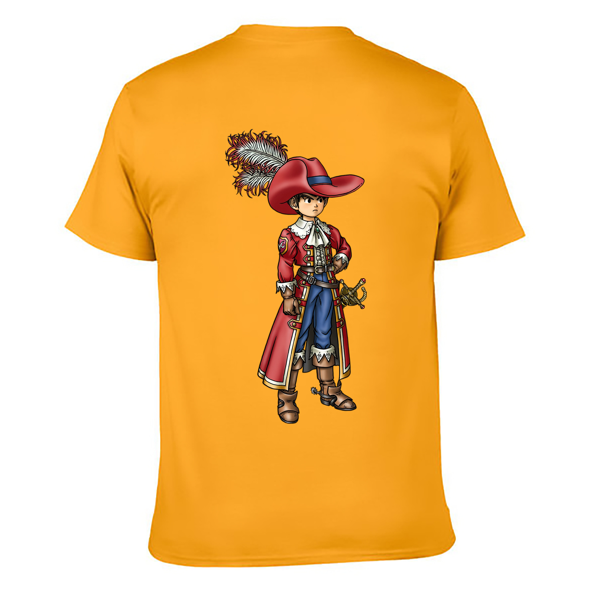 （画像用） ドラゴンクエスト Doragon Kuesuto Dragon Quest 綿100％ メンズ半袖Tシャツ（バックプリント） 通気性