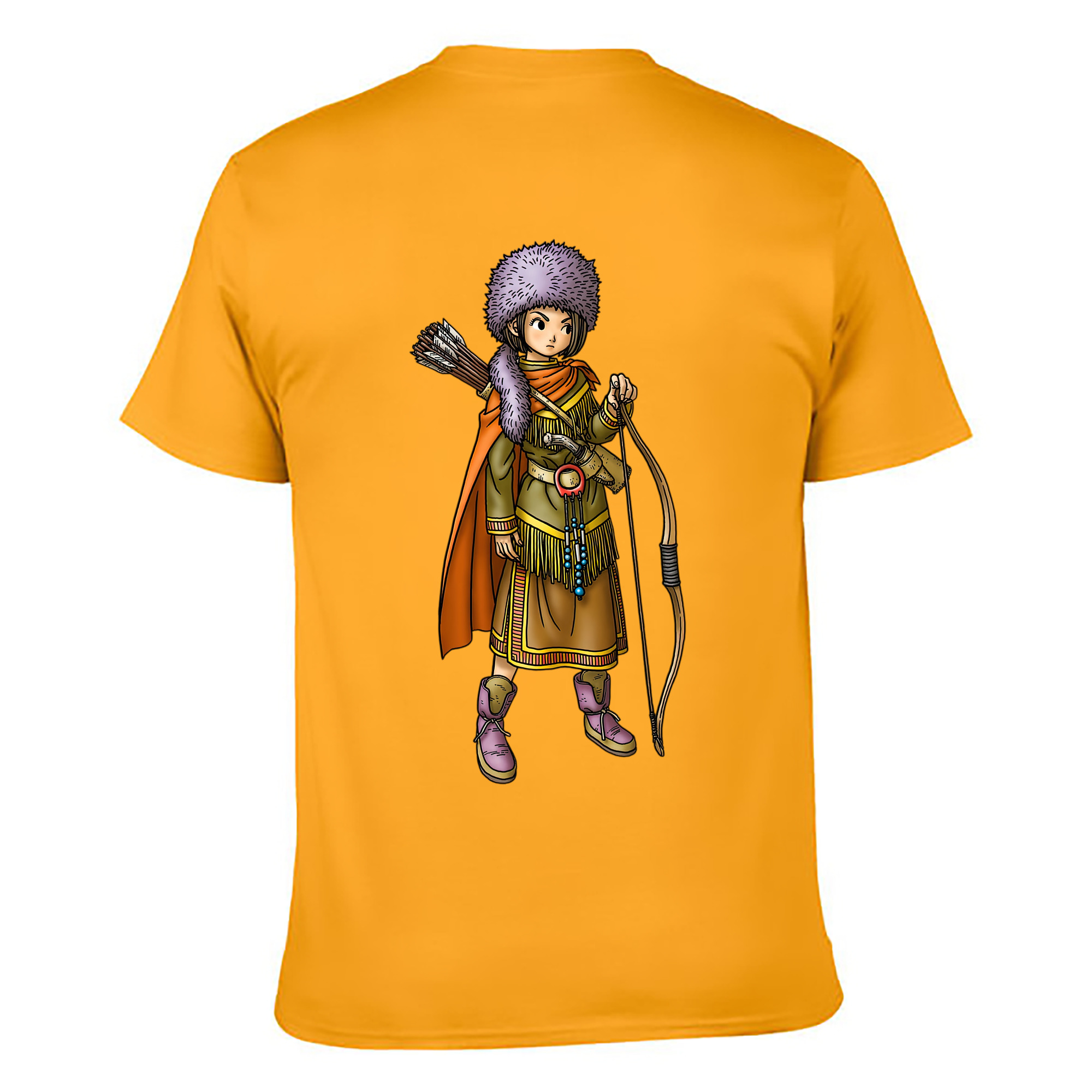 （画像用） ドラゴンクエスト Doragon Kuesuto Dragon Quest 綿100％ メンズ半袖Tシャツ（バックプリント） 通気性