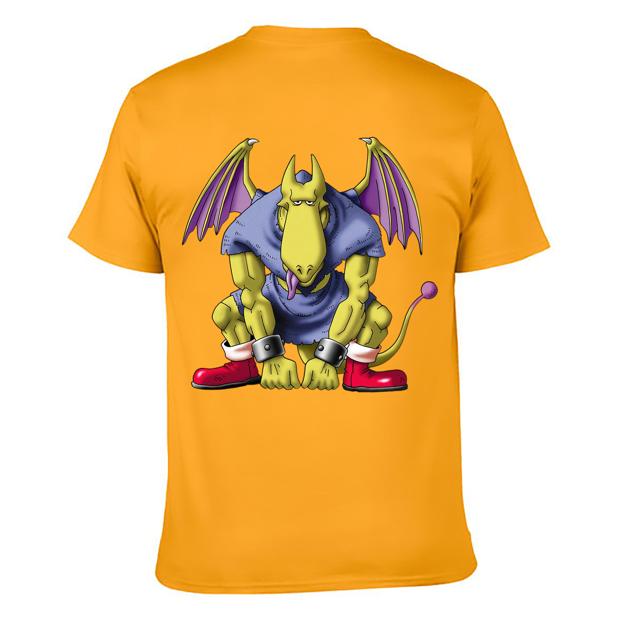 （画像用） ドラゴンクエスト Doragon Kuesuto Dragon Quest 綿100％ メンズ半袖Tシャツ（バックプリント） 通気性