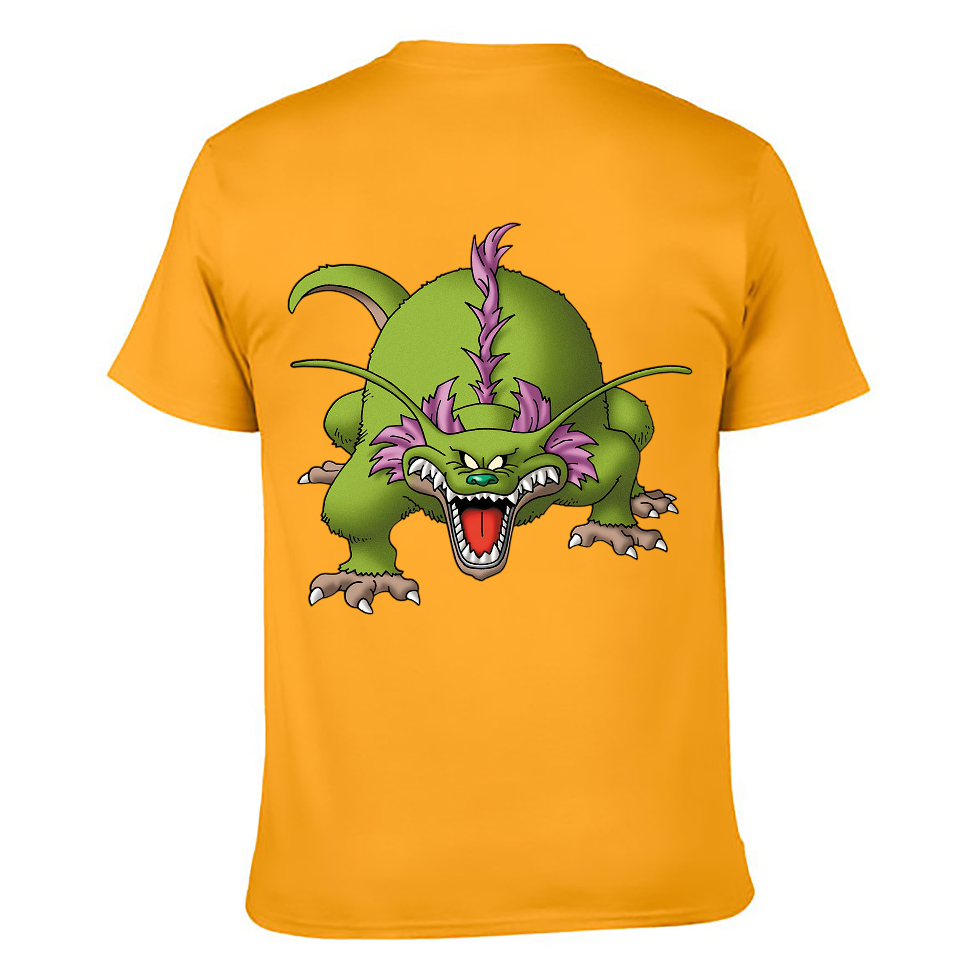 （画像用） ドラゴンクエスト Doragon Kuesuto Dragon Quest 綿100％ メンズ半袖Tシャツ（バックプリント） 通気性