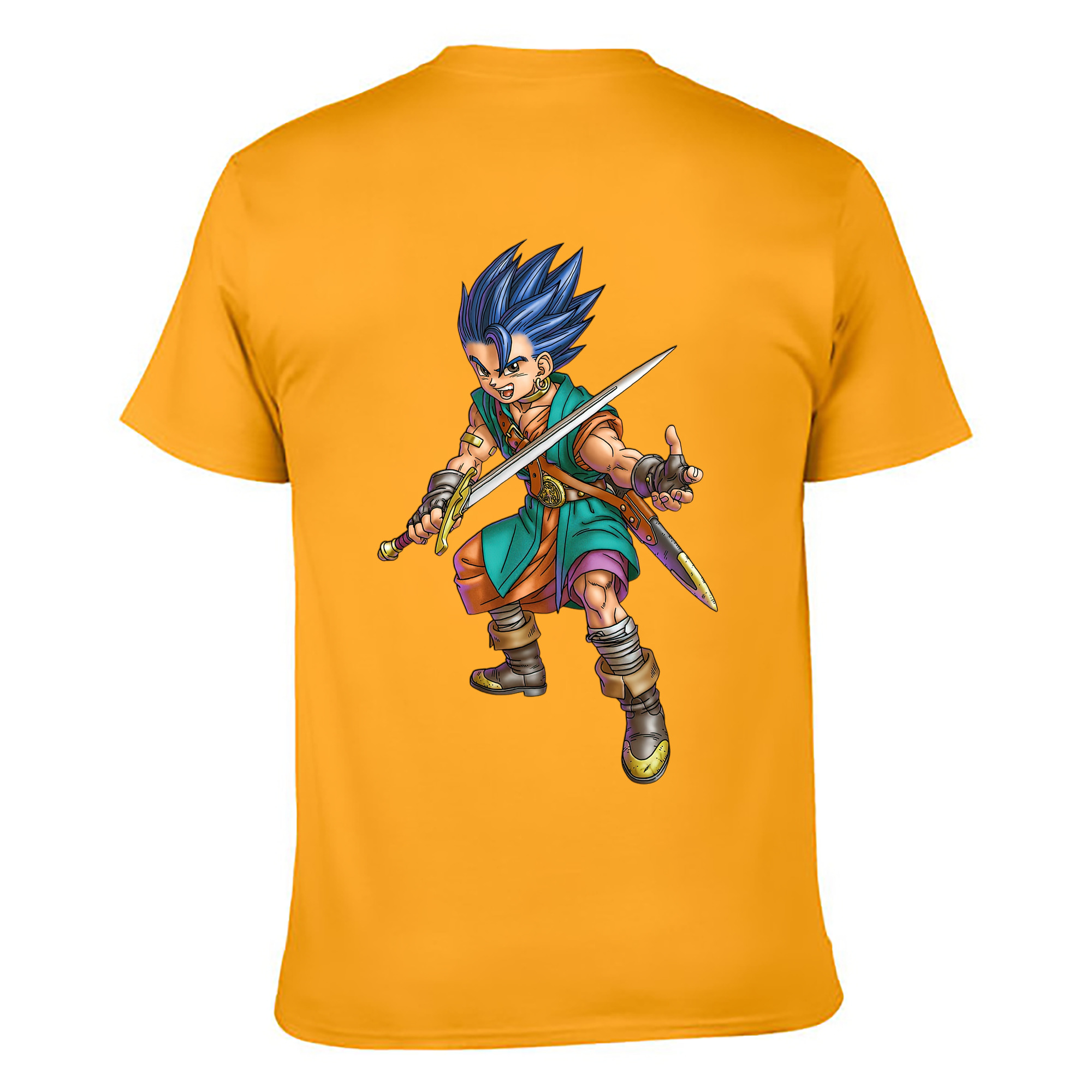 （画像用） ドラゴンクエスト Doragon Kuesuto Dragon Quest 綿100％ メンズ半袖Tシャツ（バックプリント） 通気性
