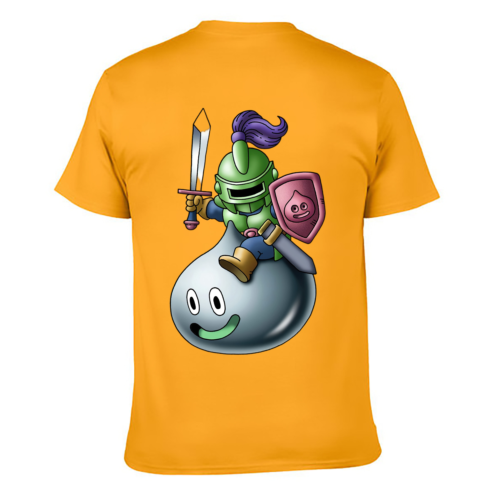 （画像用） ドラゴンクエスト Doragon Kuesuto Dragon Quest 綿100％ メンズ半袖Tシャツ（バックプリント） 通気性