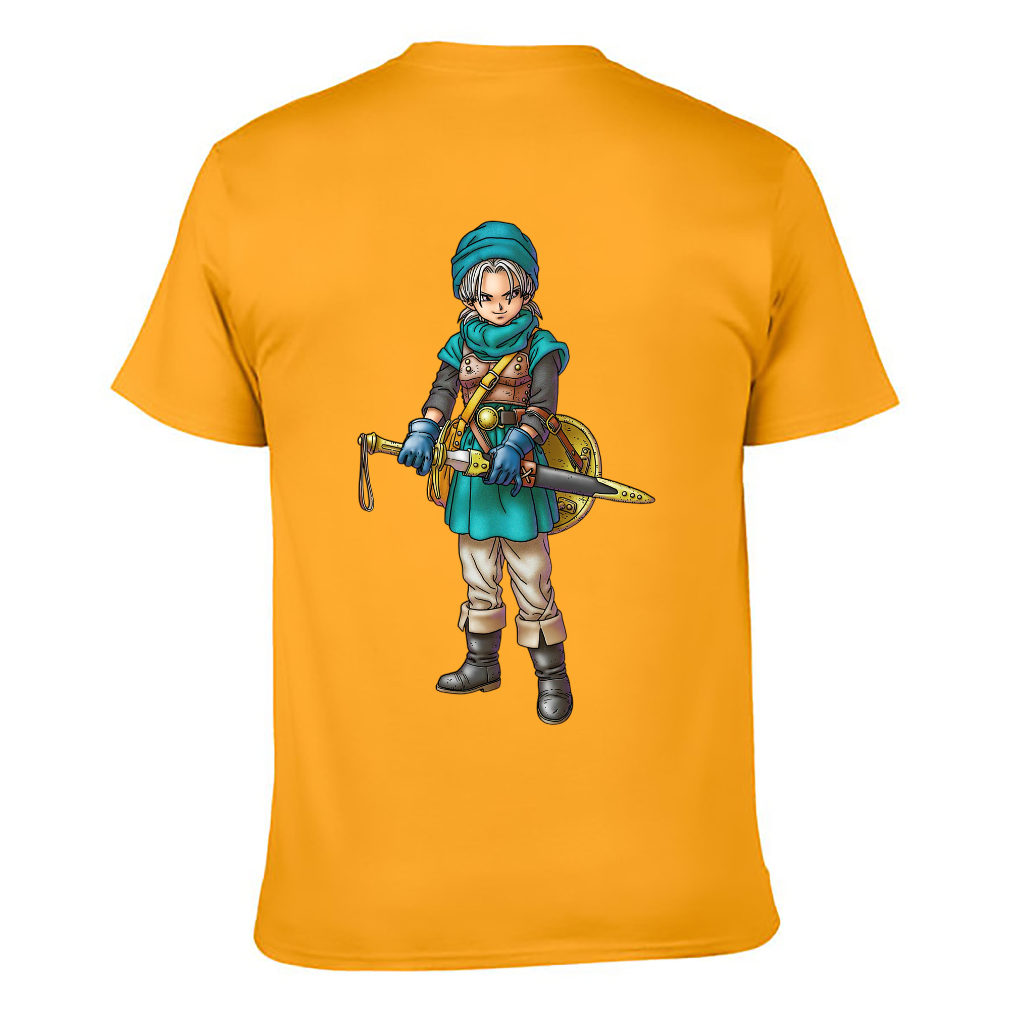 （画像用） ドラゴンクエスト Doragon Kuesuto Dragon Quest 綿100％ メンズ半袖Tシャツ（バックプリント） 通気性