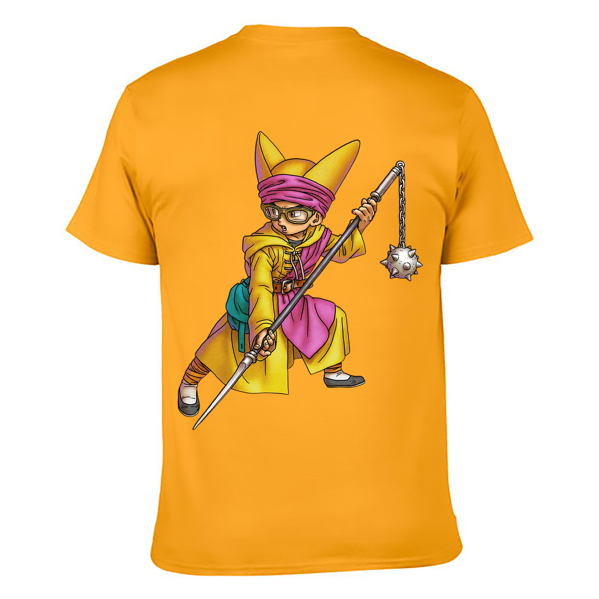 （画像用） ドラゴンクエスト Doragon Kuesuto Dragon Quest 綿100％ メンズ半袖Tシャツ（バックプリント） 通気性