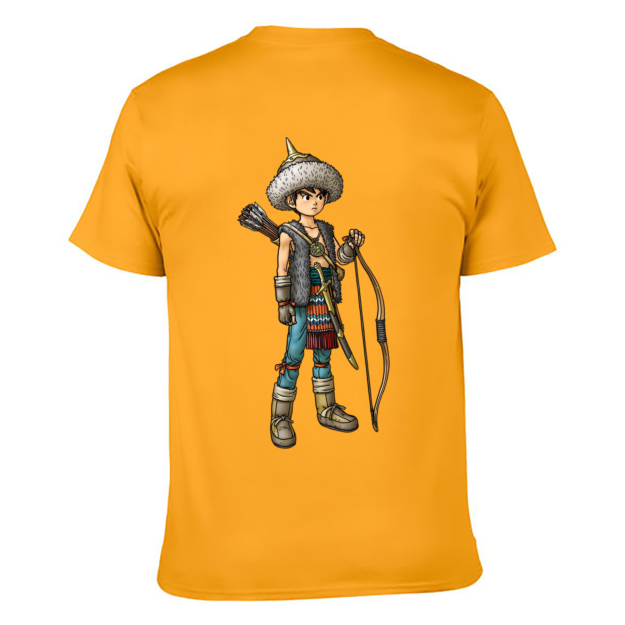 （画像用） ドラゴンクエスト Doragon Kuesuto Dragon Quest 綿100％ メンズ半袖Tシャツ（バックプリント） 通気性
