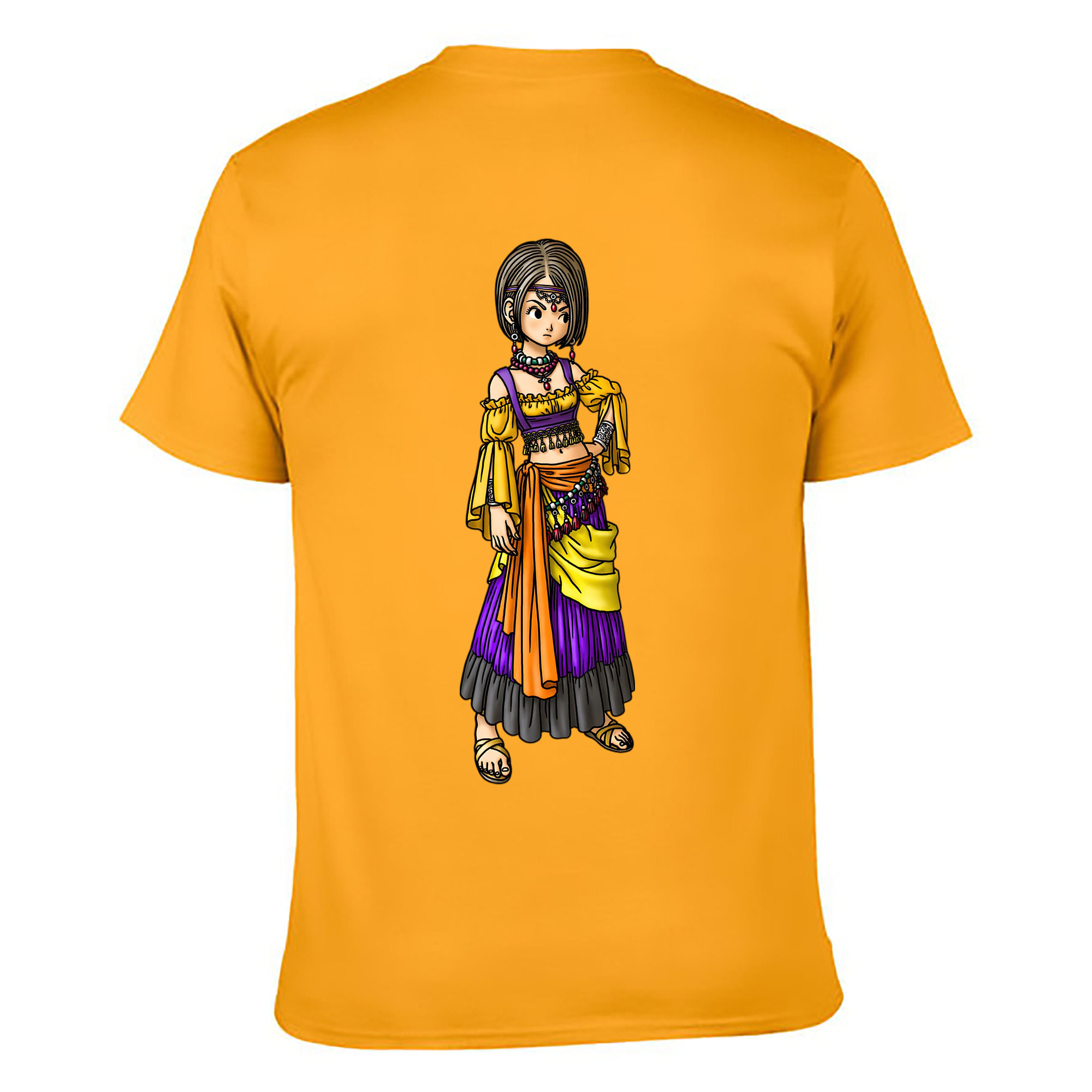 （画像用） ドラゴンクエスト Doragon Kuesuto Dragon Quest 綿100％ メンズ半袖Tシャツ（バックプリント） 通気性