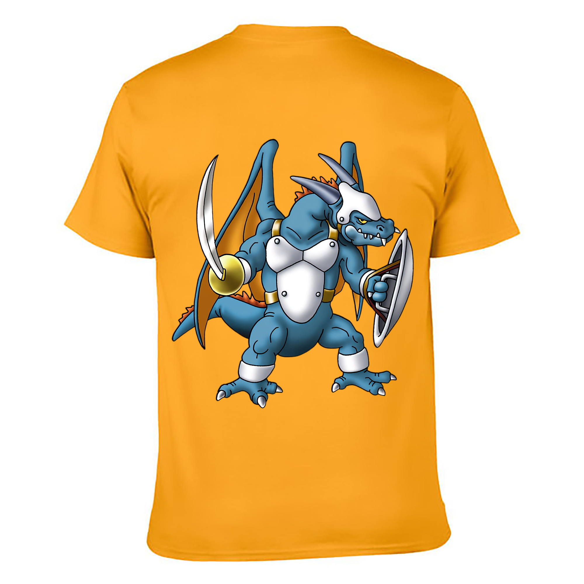 （画像用） ドラゴンクエスト Doragon Kuesuto Dragon Quest 綿100％ メンズ半袖Tシャツ（バックプリント） 通気性