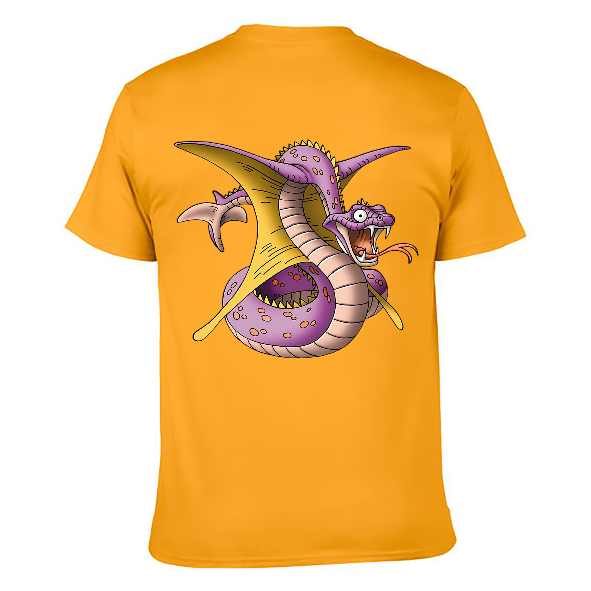 （画像用） ドラゴンクエスト Doragon Kuesuto Dragon Quest 綿100％ メンズ半袖Tシャツ（バックプリント） 通気性