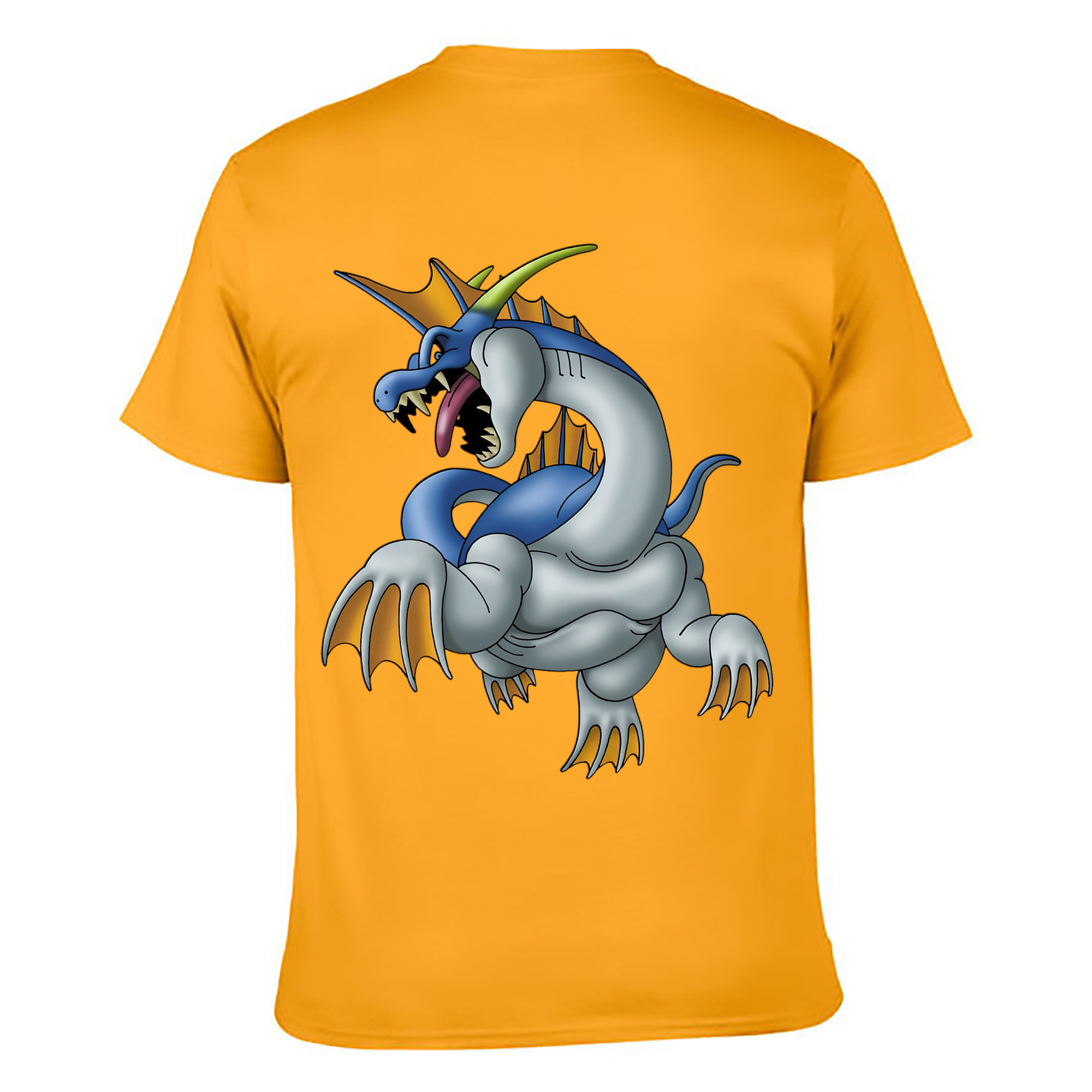 （画像用） ドラゴンクエスト Doragon Kuesuto Dragon Quest 綿100％ メンズ半袖Tシャツ（バックプリント） 通気性
