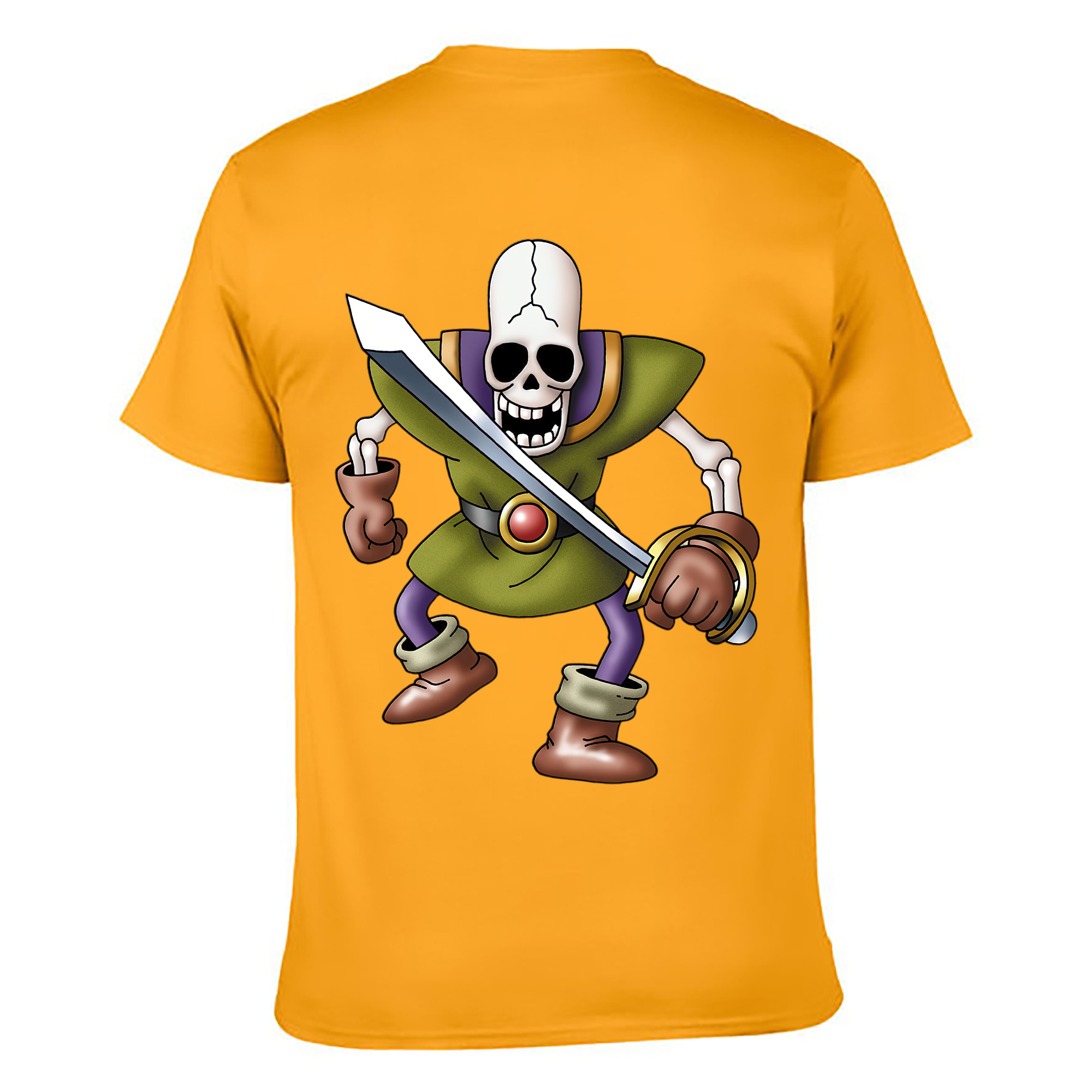 （画像用） ドラゴンクエスト Doragon Kuesuto Dragon Quest 綿100％ メンズ半袖Tシャツ（バックプリント） 通気性