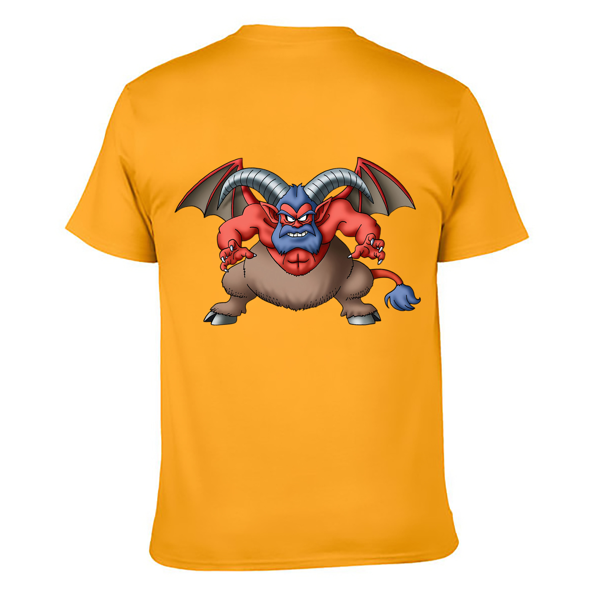 （画像用） ドラゴンクエスト Doragon Kuesuto Dragon Quest 綿100％ メンズ半袖Tシャツ（バックプリント） 通気性