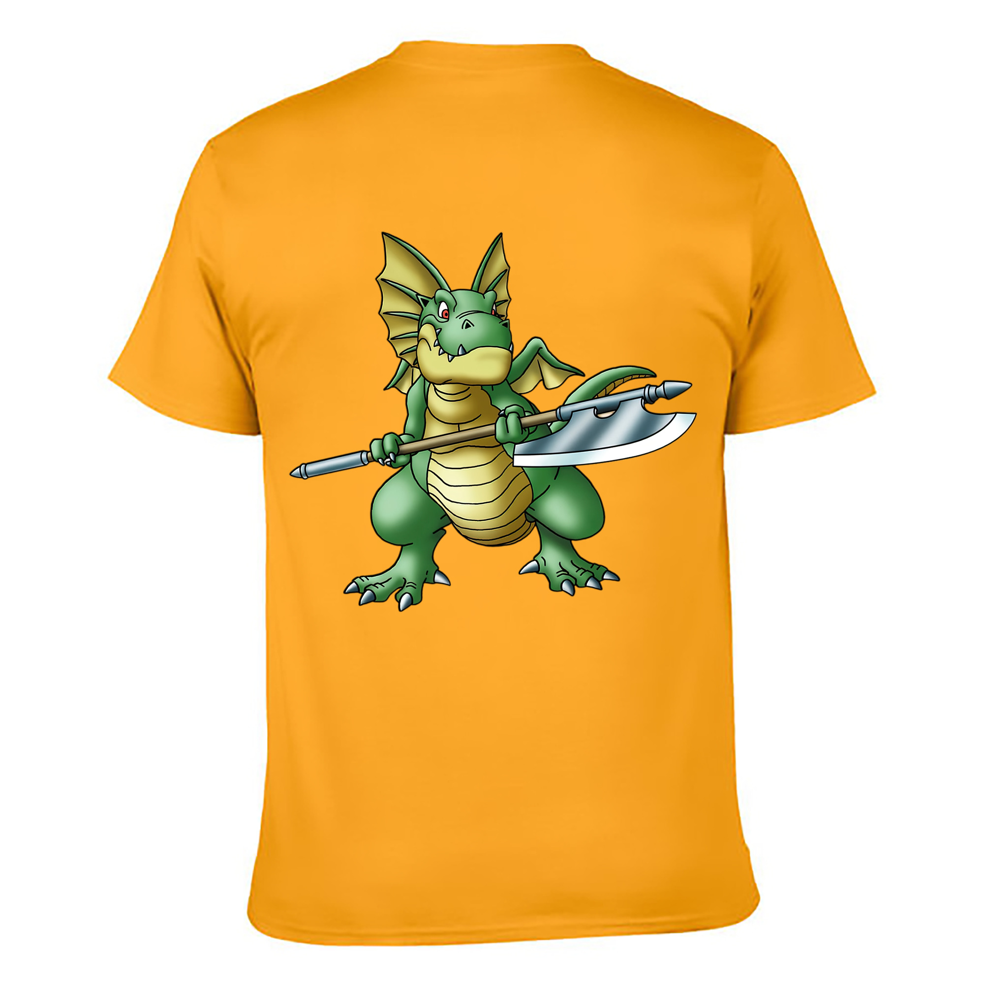（画像用） ドラゴンクエスト Doragon Kuesuto Dragon Quest 綿100％ メンズ半袖Tシャツ（バックプリント） 通気性