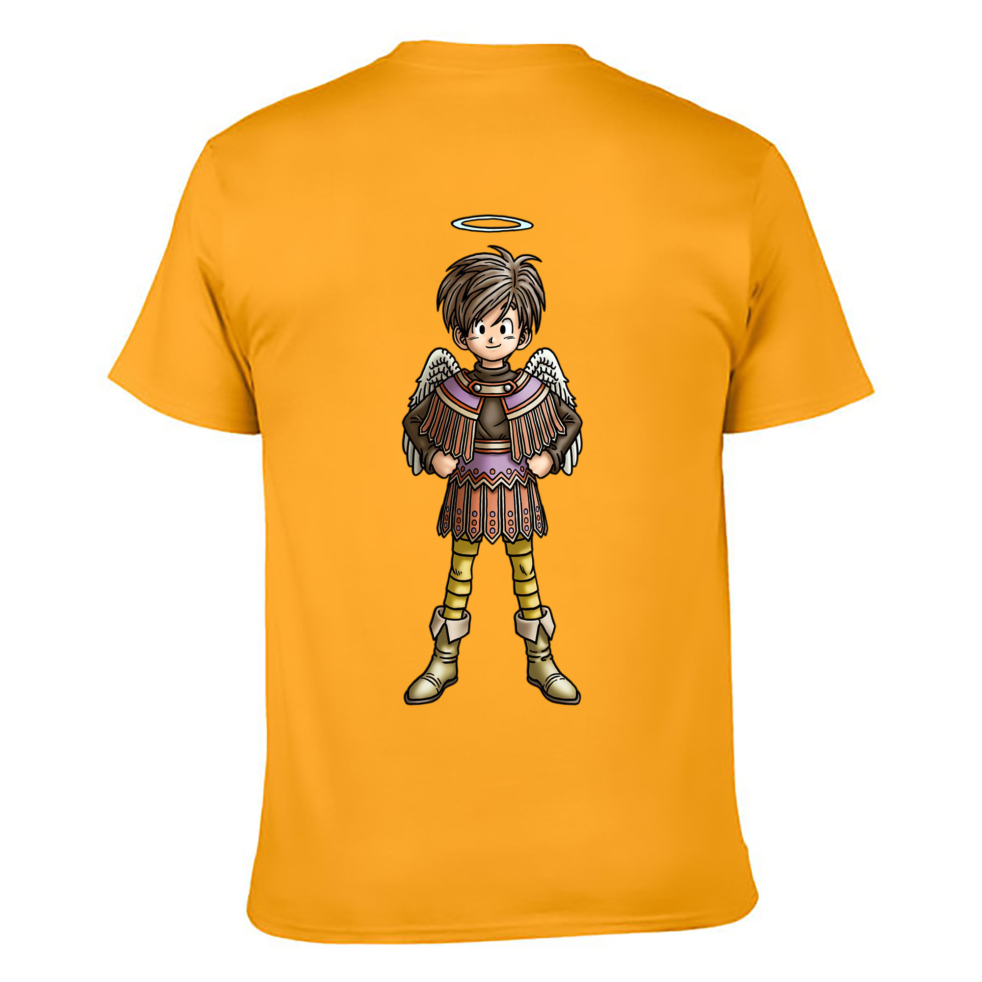 （画像用） ドラゴンクエスト Doragon Kuesuto Dragon Quest 綿100％ メンズ半袖Tシャツ（バックプリント） 通気性