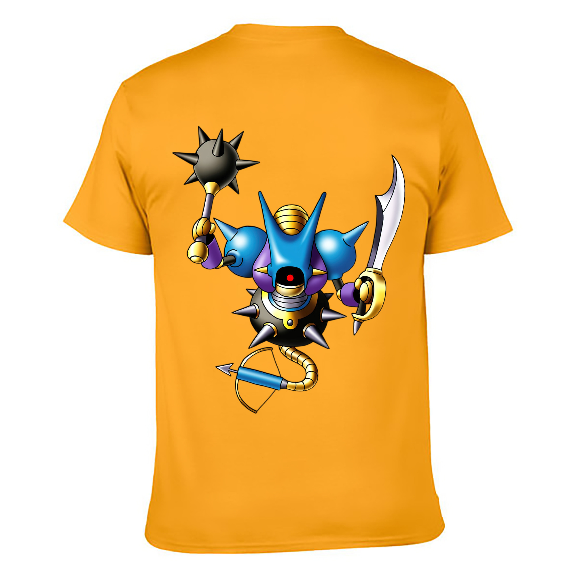 （画像用） ドラゴンクエスト Doragon Kuesuto Dragon Quest 綿100％ メンズ半袖Tシャツ（バックプリント） 通気性