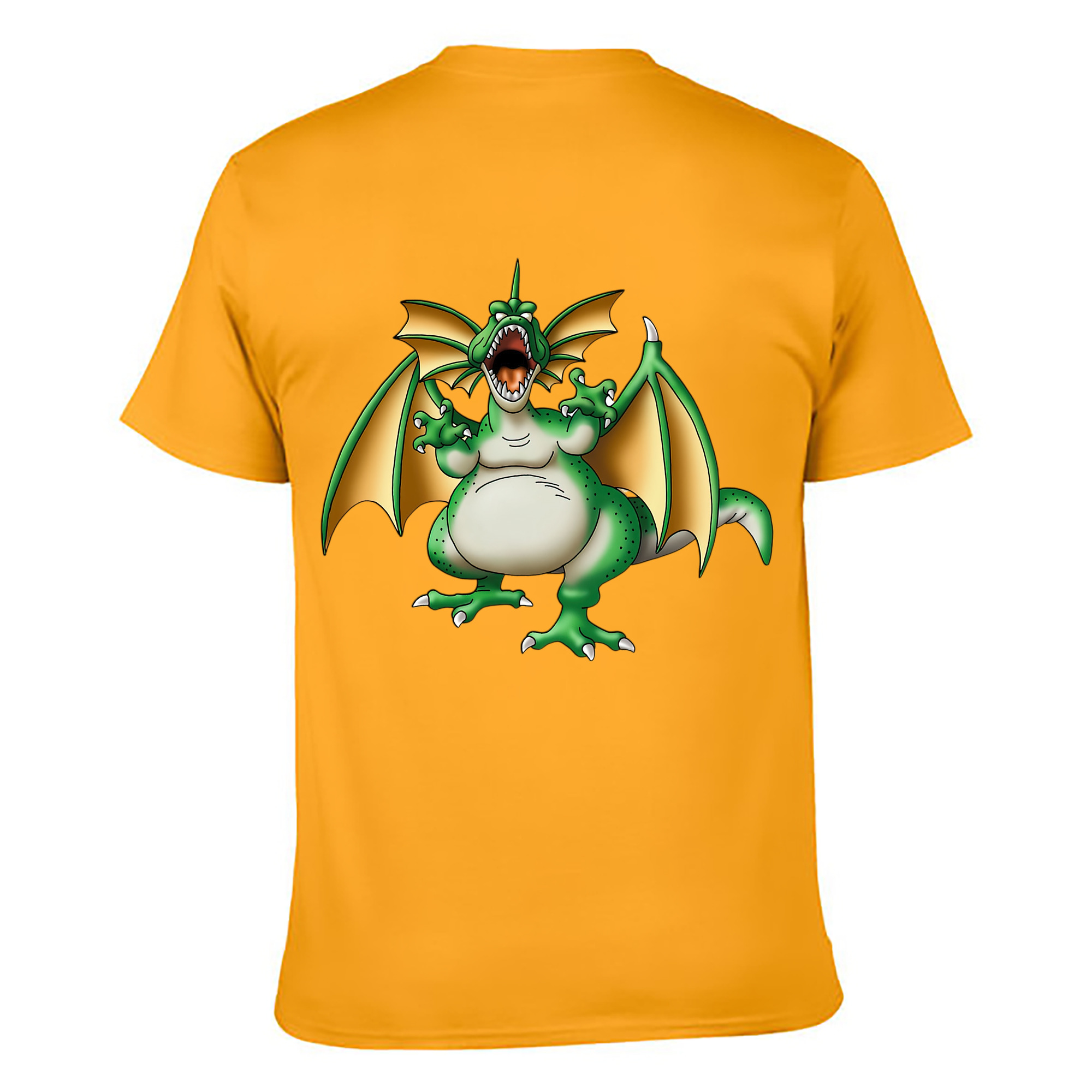 （画像用） ドラゴンクエスト Doragon Kuesuto Dragon Quest 綿100％ メンズ半袖Tシャツ（バックプリント） 通気性