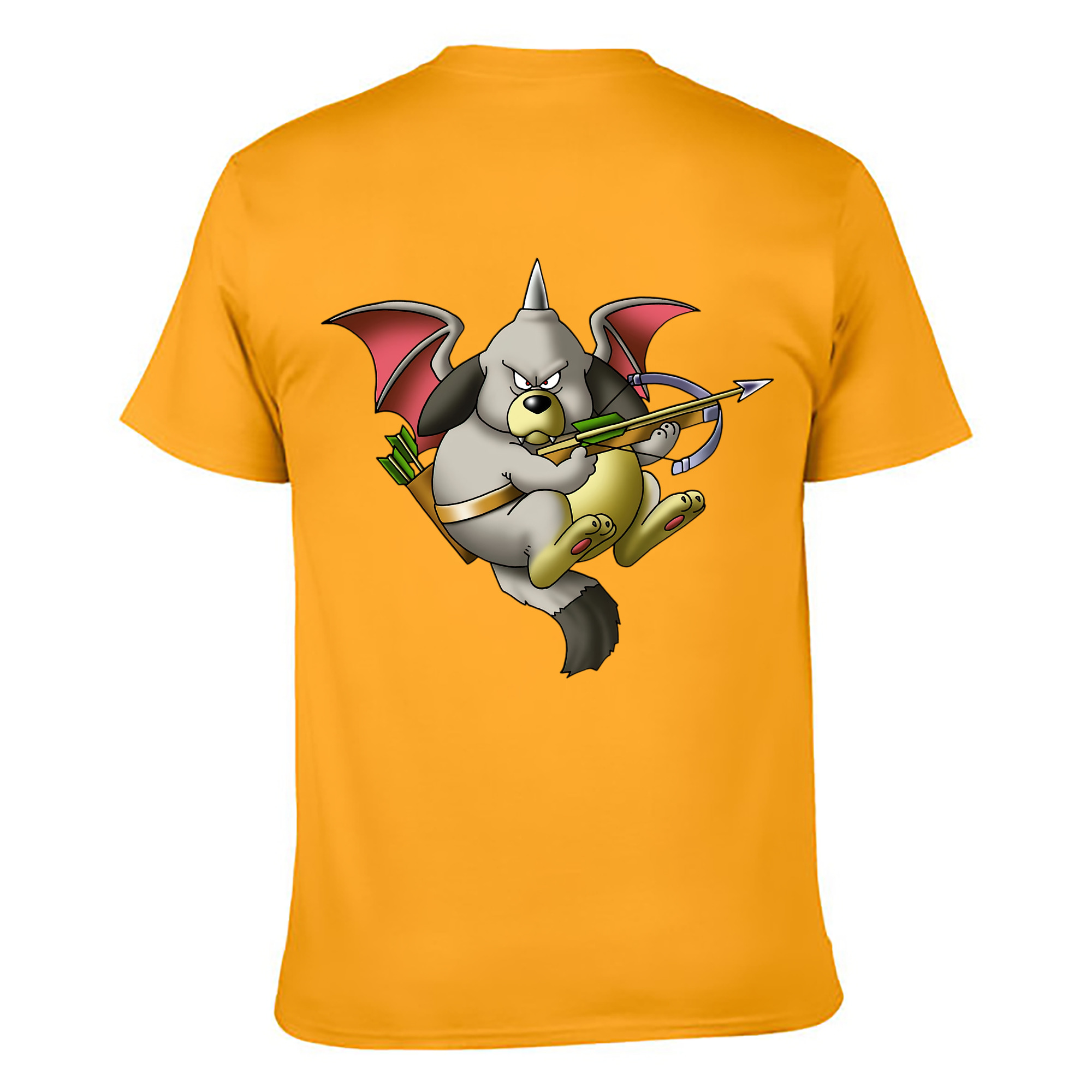 （画像用） ドラゴンクエスト Doragon Kuesuto Dragon Quest 綿100％ メンズ半袖Tシャツ（バックプリント） 通気性