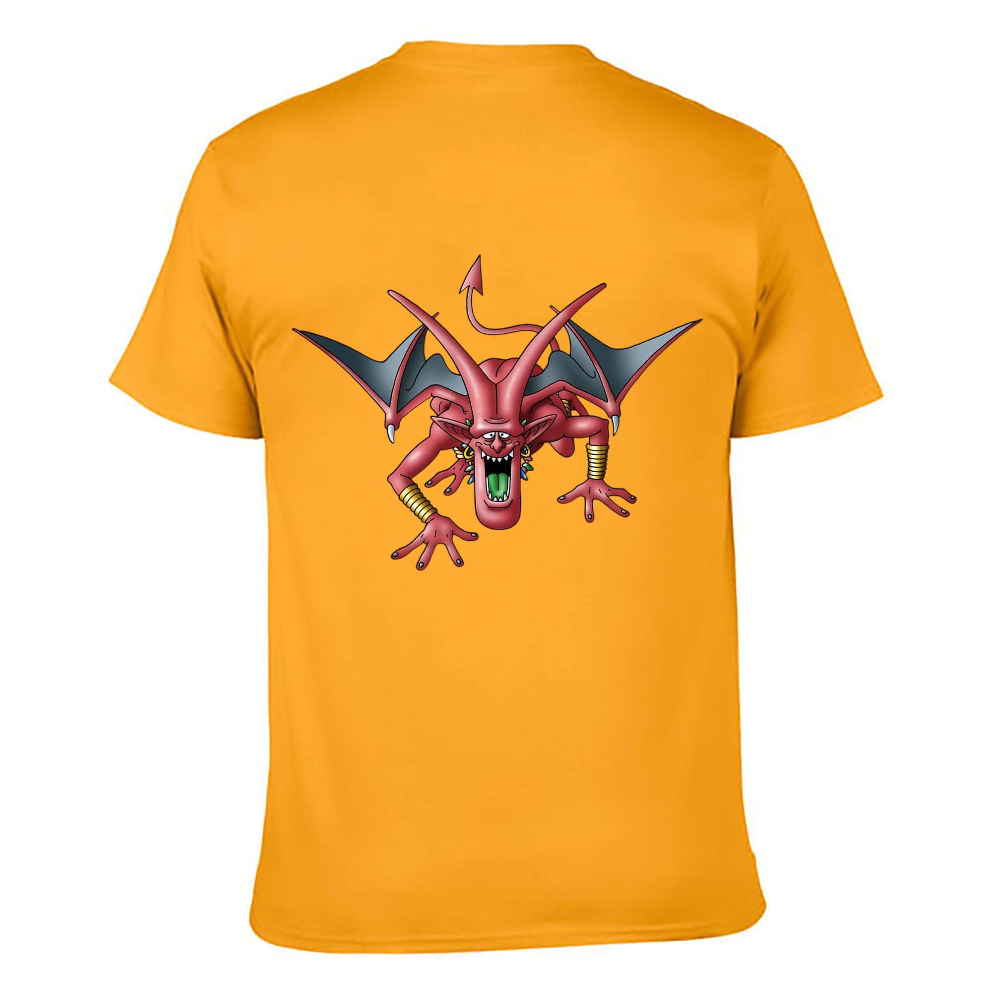 （画像用） ドラゴンクエスト Doragon Kuesuto Dragon Quest 綿100％ メンズ半袖Tシャツ（バックプリント） 通気性