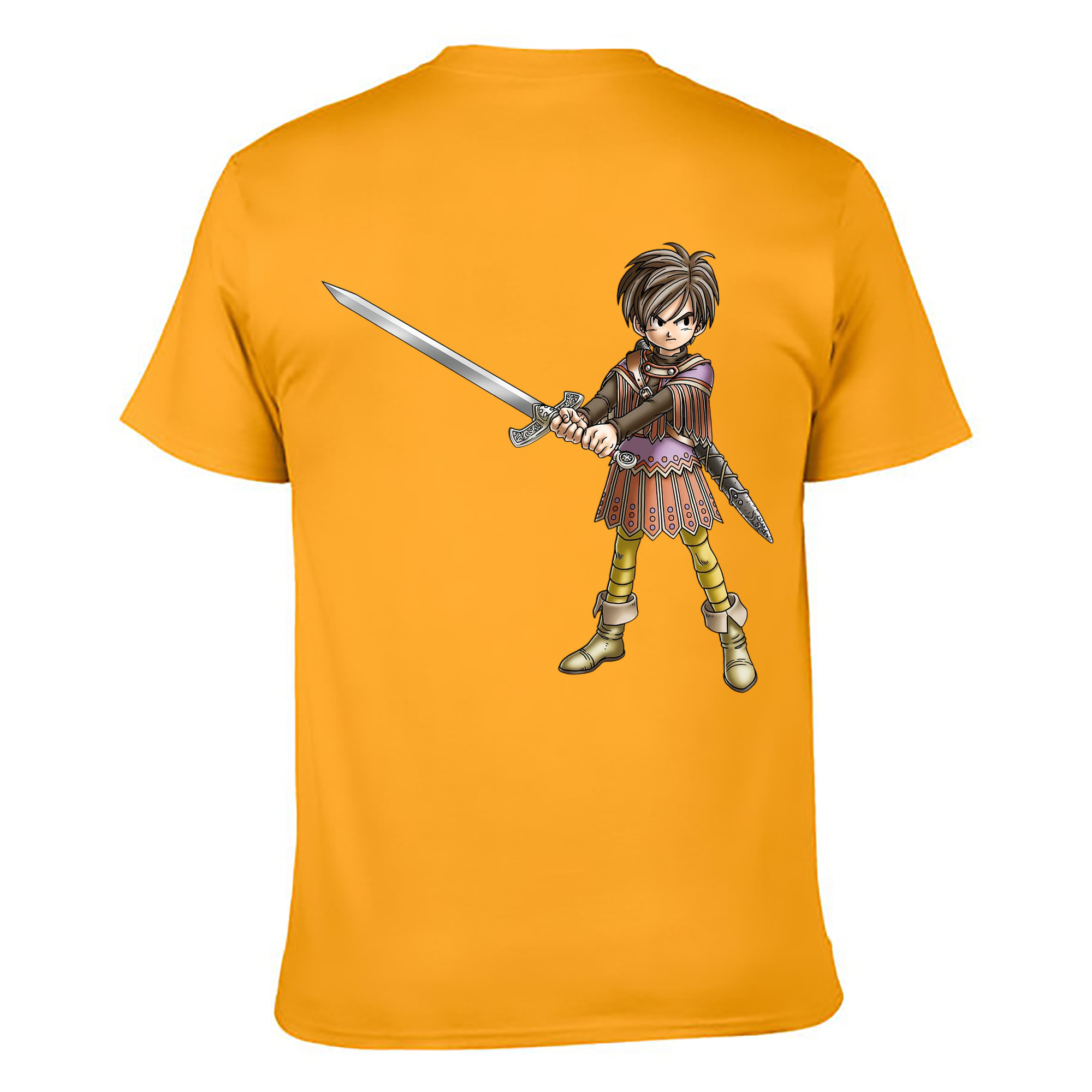 （画像用） ドラゴンクエスト Doragon Kuesuto Dragon Quest 綿100％ メンズ半袖Tシャツ（バックプリント） 通気性
