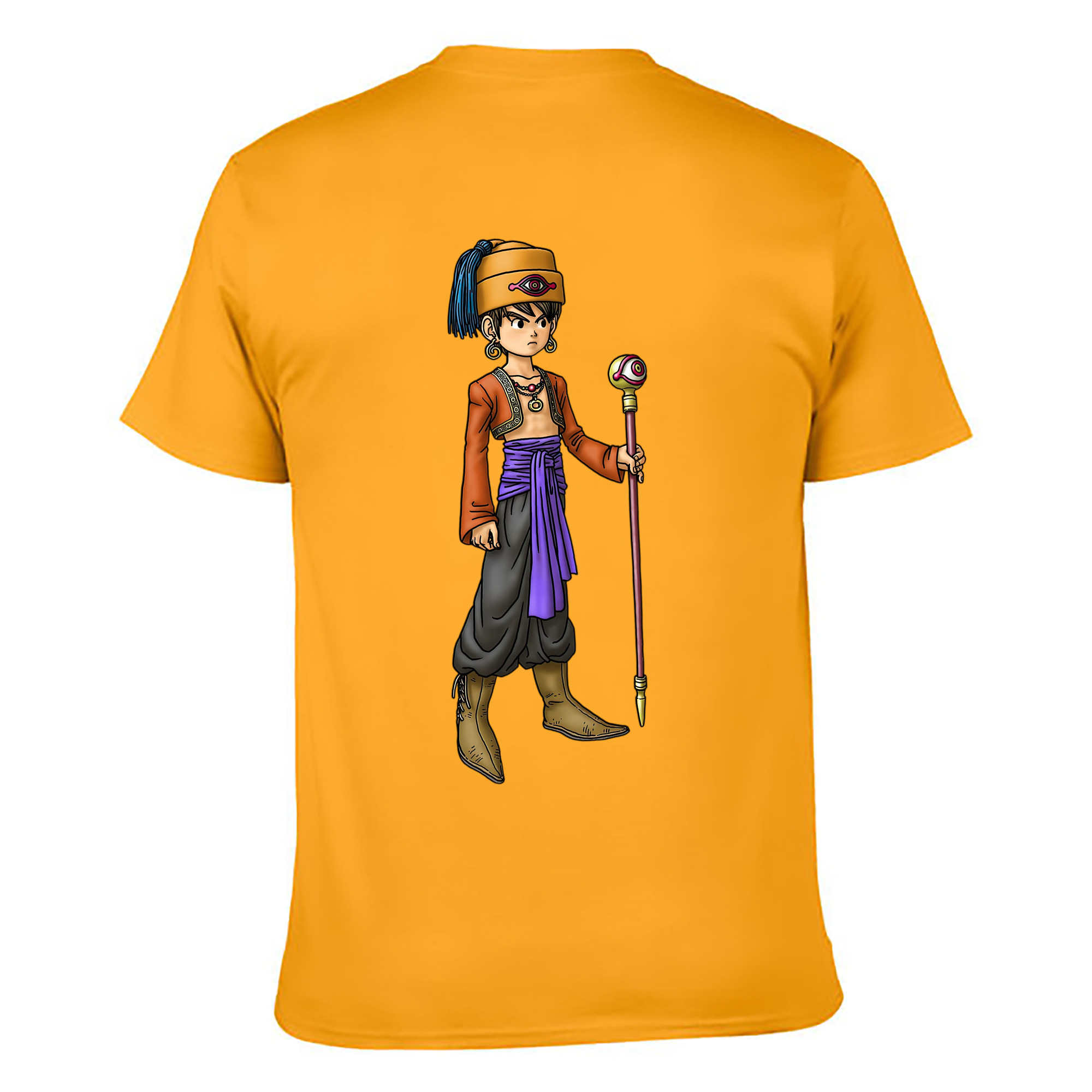（画像用） ドラゴンクエスト Doragon Kuesuto Dragon Quest 綿100％ メンズ半袖Tシャツ（バックプリント） 通気性