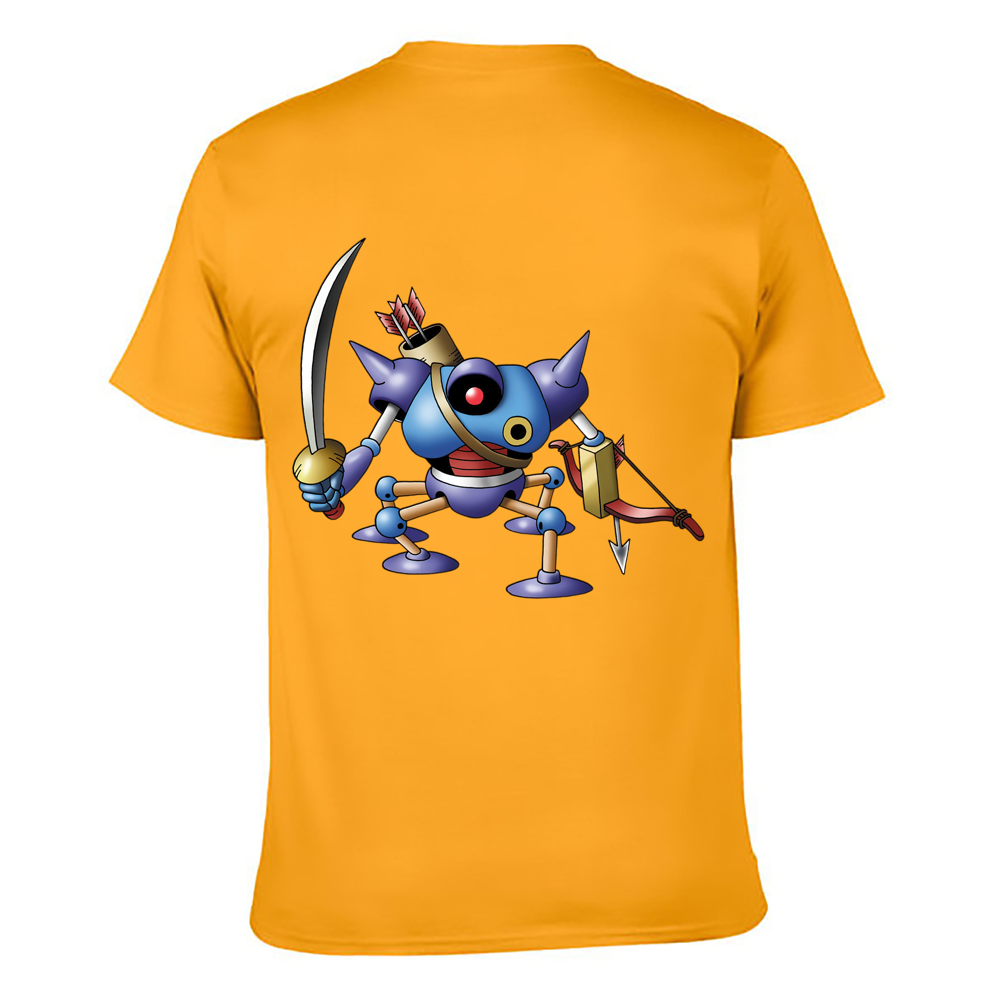 （画像用） ドラゴンクエスト Doragon Kuesuto Dragon Quest 綿100％ メンズ半袖Tシャツ（バックプリント） 通気性