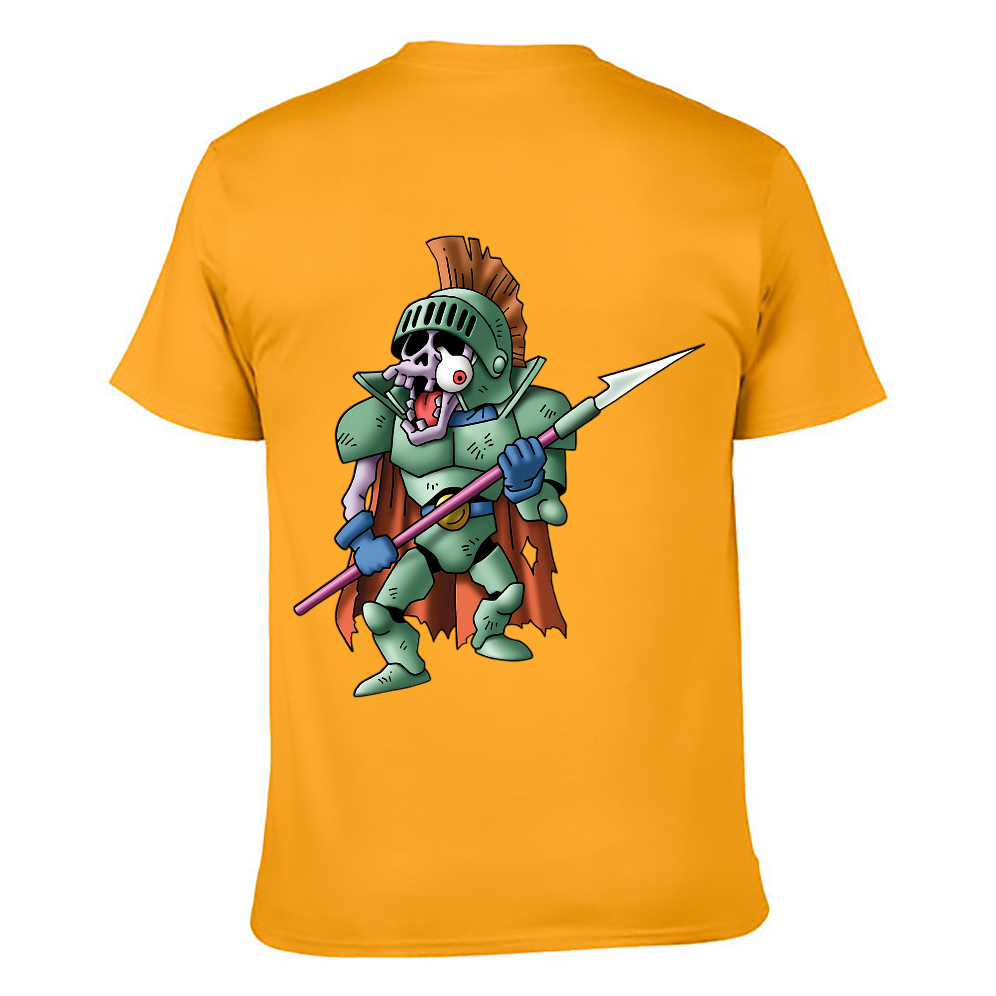 （画像用） ドラゴンクエスト Doragon Kuesuto Dragon Quest 綿100％ メンズ半袖Tシャツ（バックプリント） 通気性