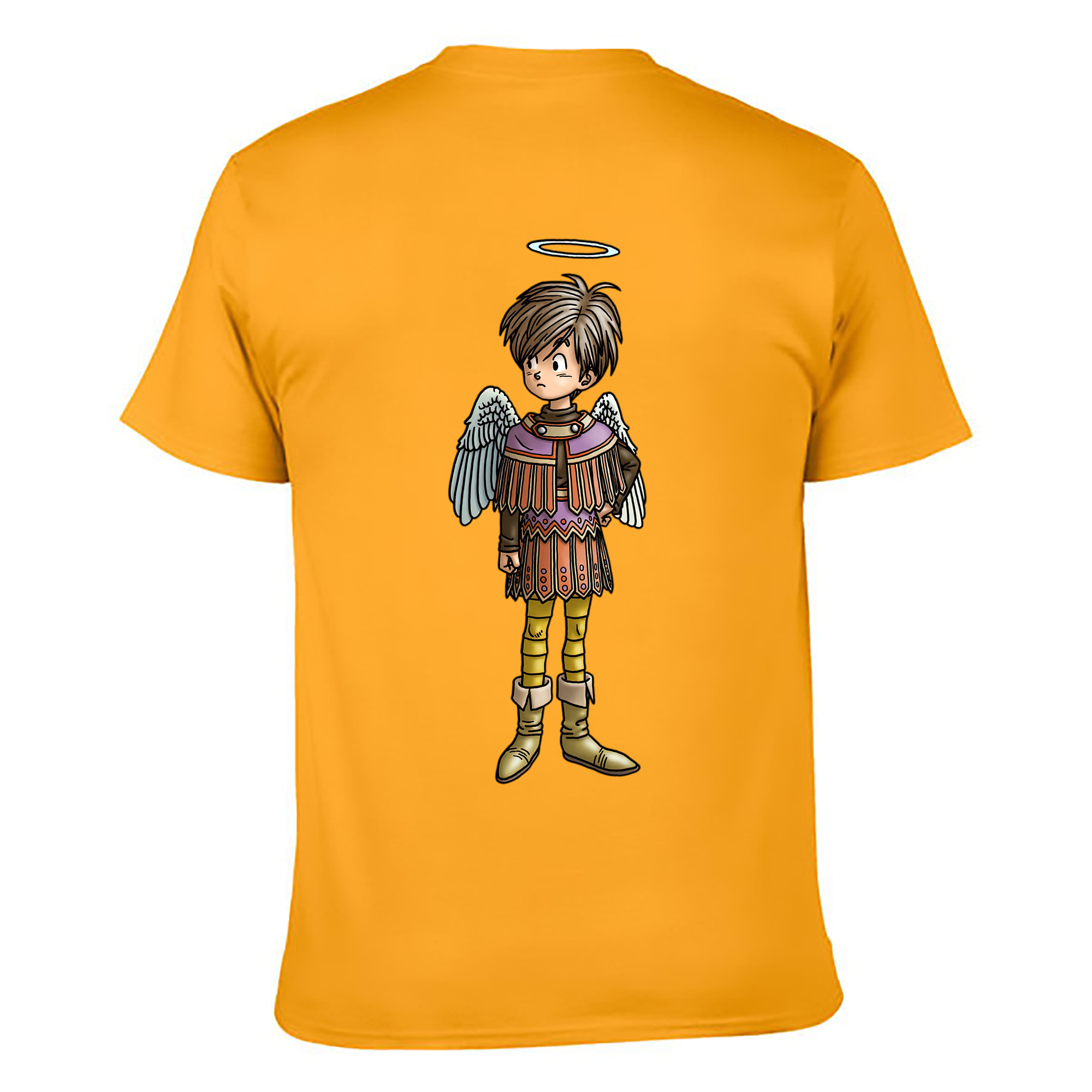 （画像用） ドラゴンクエスト Doragon Kuesuto Dragon Quest 綿100％ メンズ半袖Tシャツ（バックプリント） 通気性