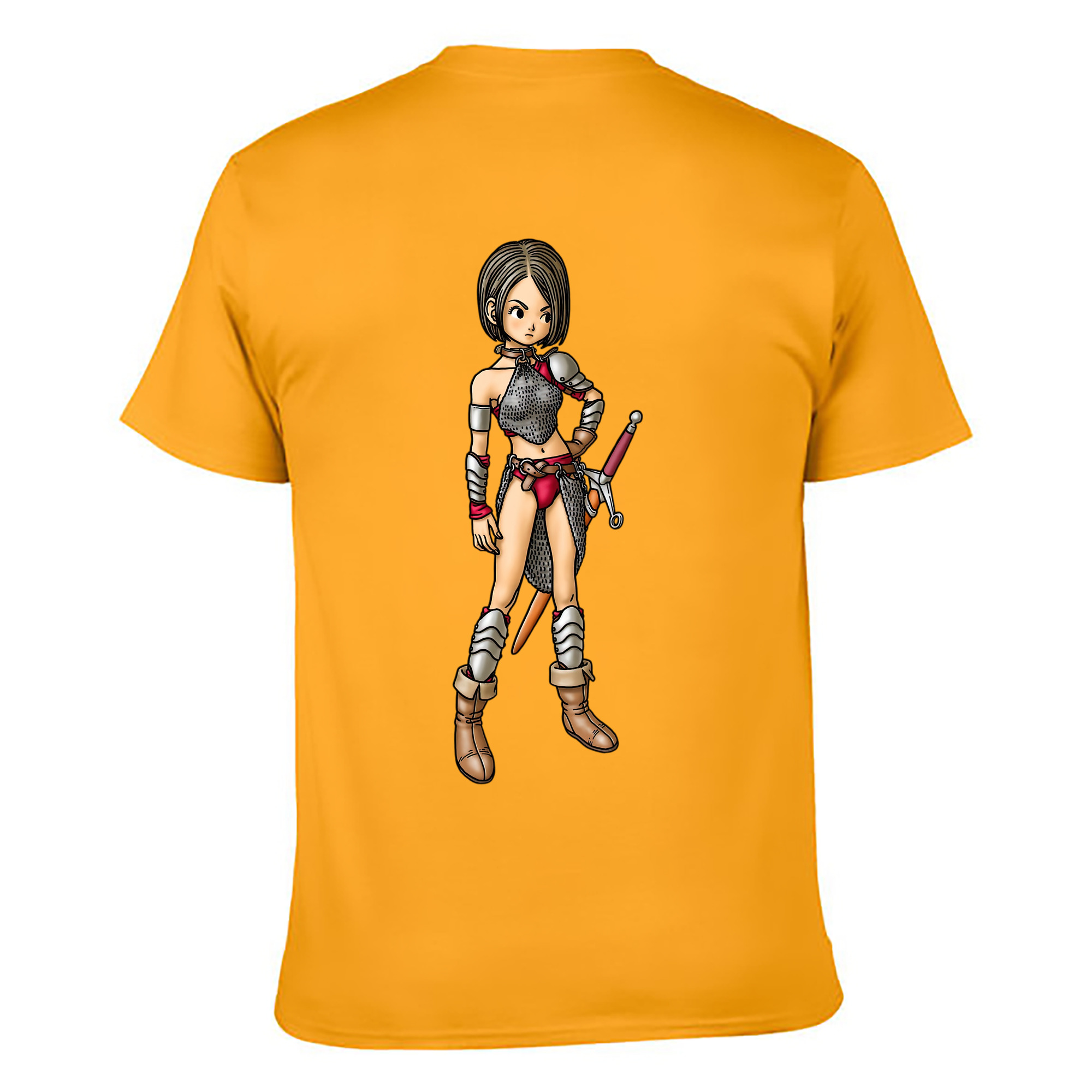 （画像用） ドラゴンクエスト Doragon Kuesuto Dragon Quest 綿100％ メンズ半袖Tシャツ（バックプリント） 通気性