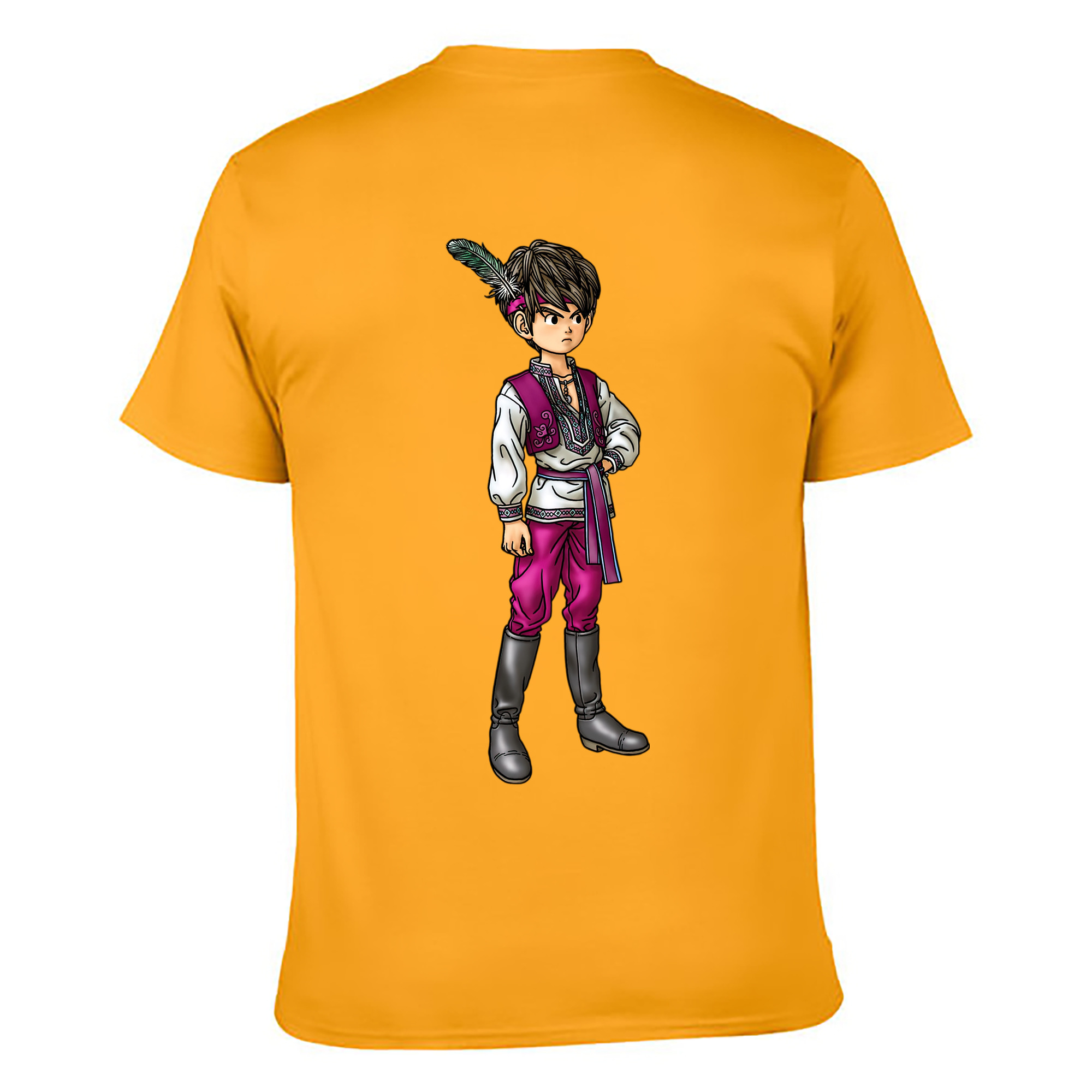 （画像用） ドラゴンクエスト Doragon Kuesuto Dragon Quest 綿100％ メンズ半袖Tシャツ（バックプリント） 通気性