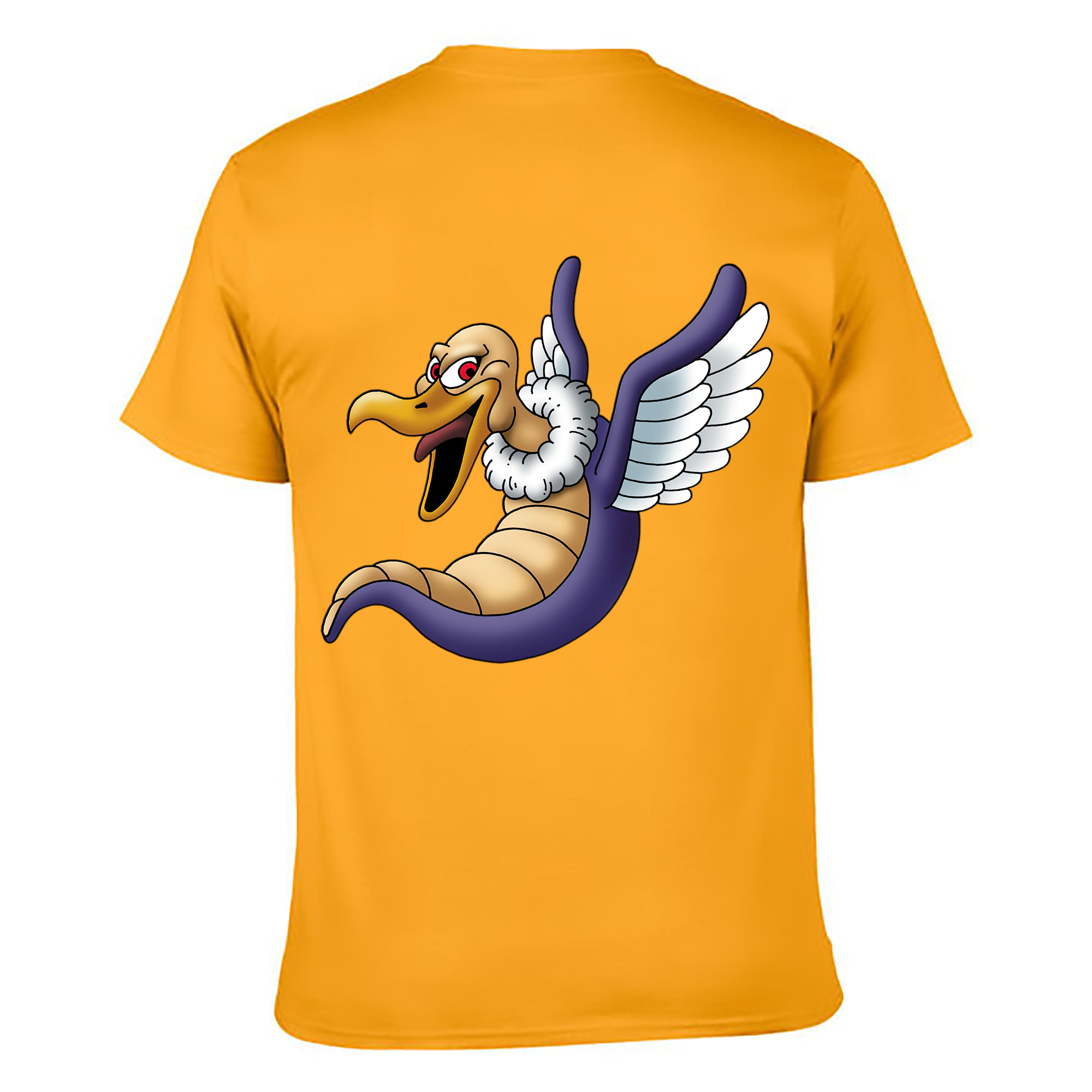 （画像用） ドラゴンクエスト Doragon Kuesuto Dragon Quest 綿100％ メンズ半袖Tシャツ（バックプリント） 通気性