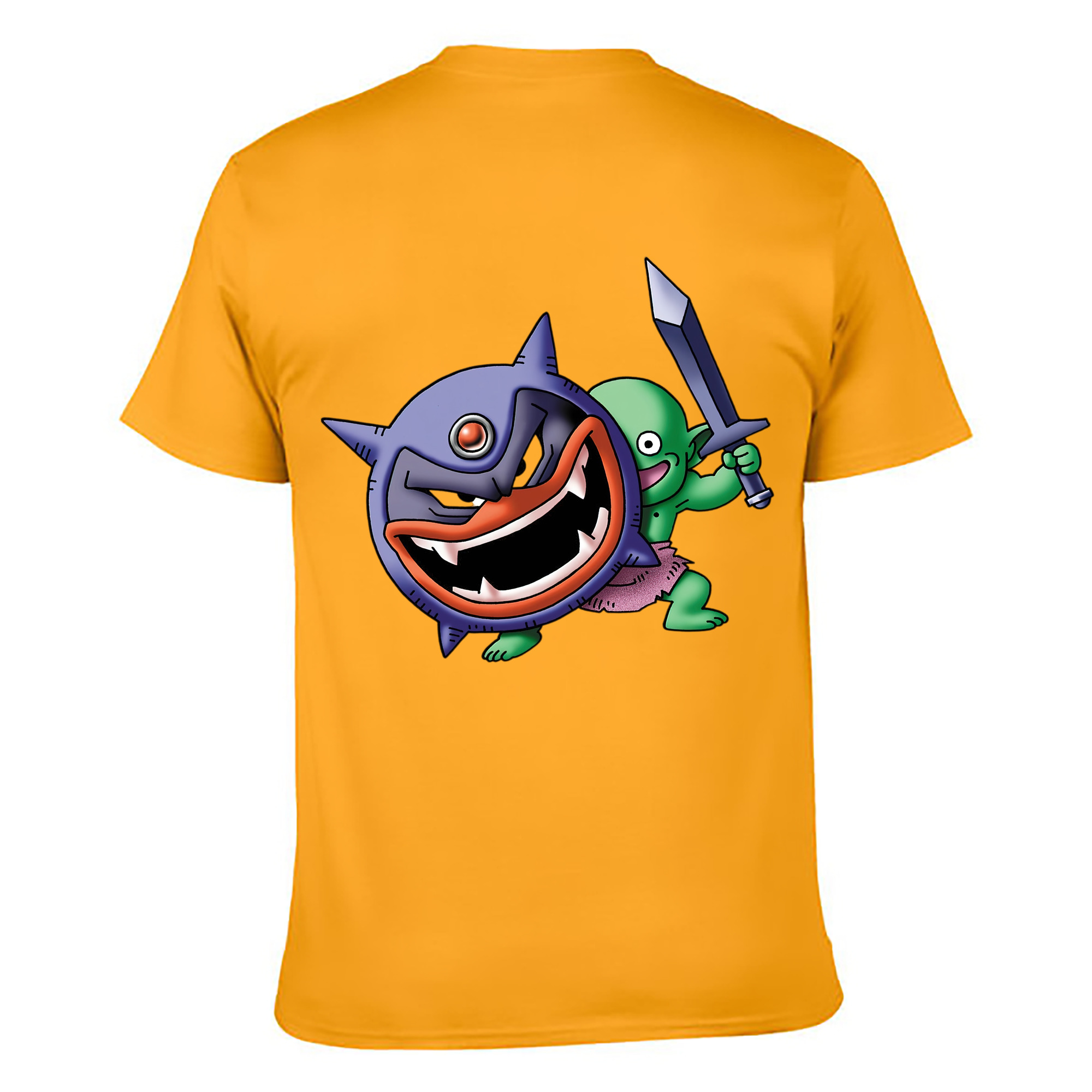 （画像用） ドラゴンクエスト Doragon Kuesuto Dragon Quest 綿100％ メンズ半袖Tシャツ（バックプリント） 通気性
