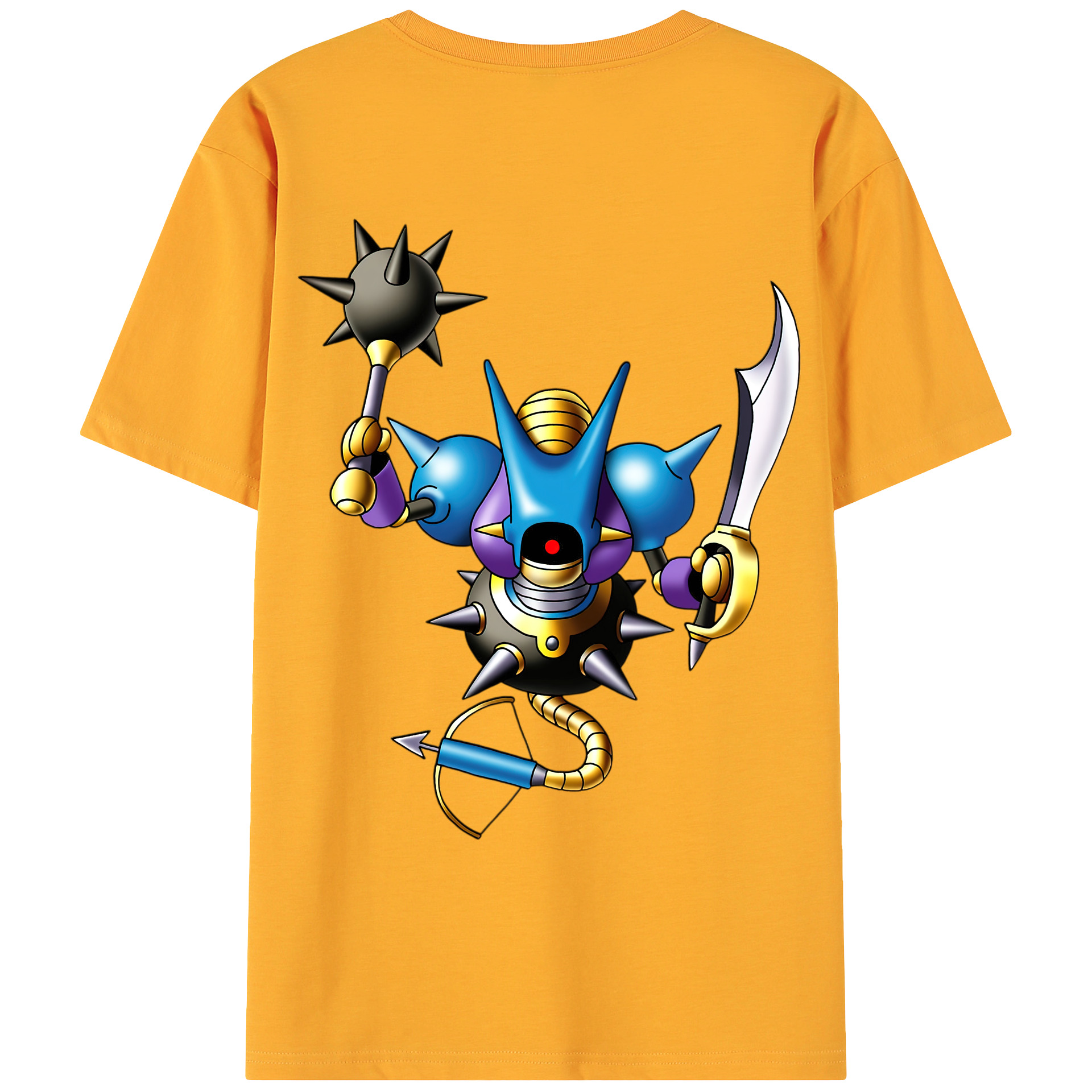 （画像用） ドラゴンクエスト Doragon Kuesuto Dragon Quest 綿100％ メンズ半袖Tシャツ（バックプリント） 通気性
